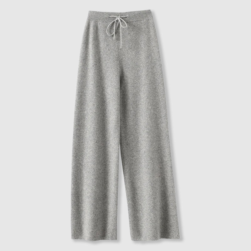 Women's Cashmere Wide Leg Trousers UK – relaxed knit fit, view 5