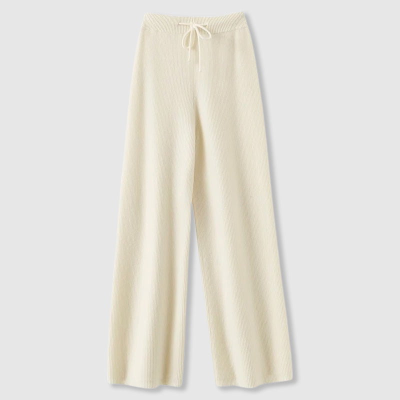 Women's Cashmere Wide Leg Trousers UK – relaxed knit fit, view 4