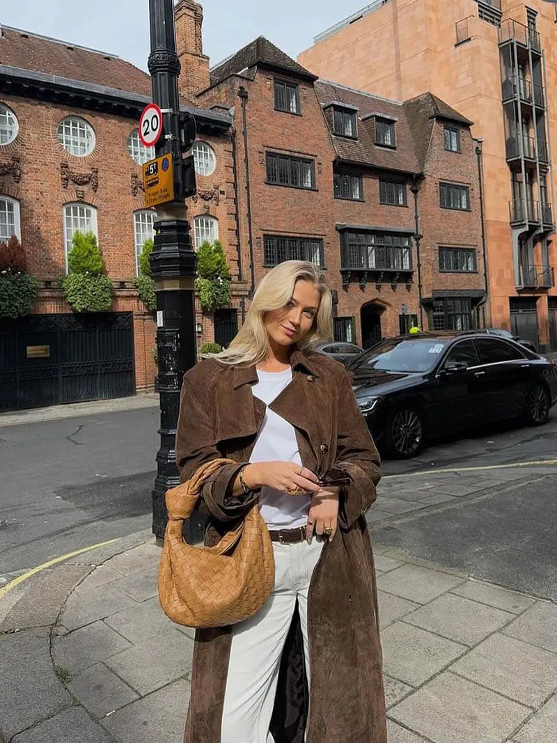 Women's Belted Trench Coat UK – waist-defining classic, view 3
