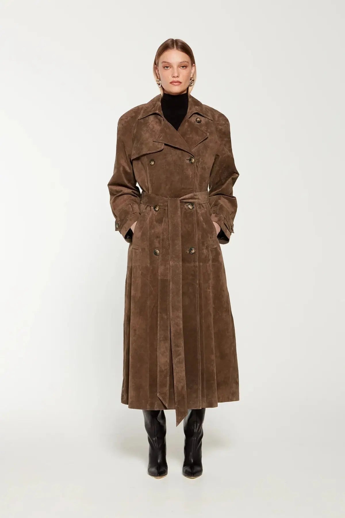 Women's Belted Trench Coat UK – waist-defining classic, view 7