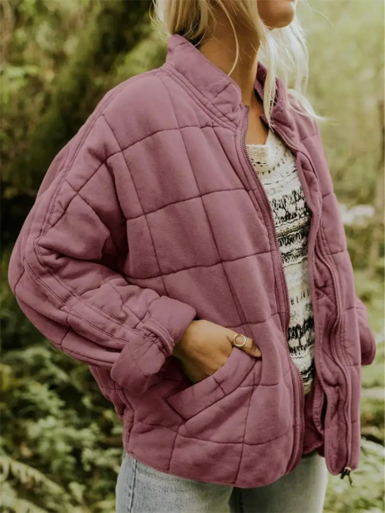 Women's Oversized Quilted Jacket UK – transitional layer, view 15