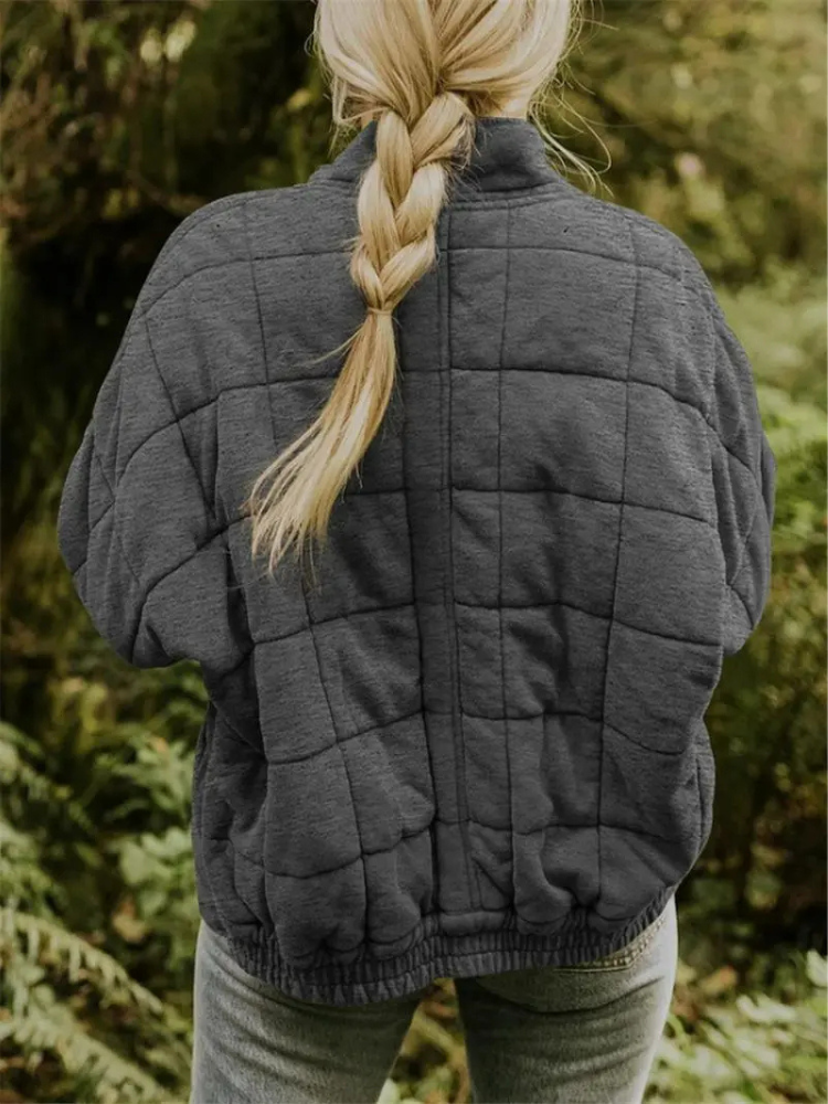 Women's Oversized Quilted Jacket UK – transitional layer, view 2