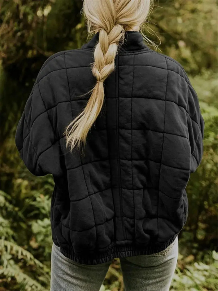 Women's Oversized Quilted Jacket UK – transitional layer, view 4