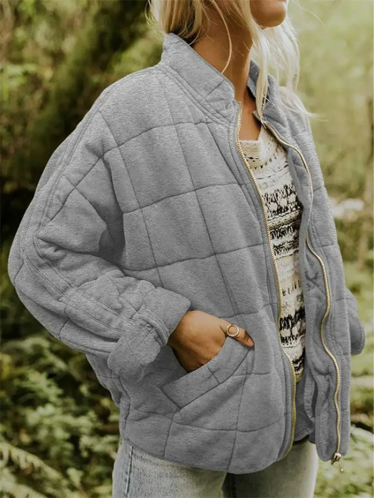 Women's Oversized Quilted Jacket UK – transitional layer, view 9