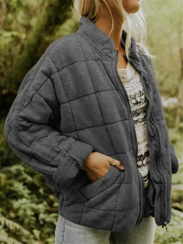 Women's Oversized Quilted Jacket UK – transitional layer, view 1