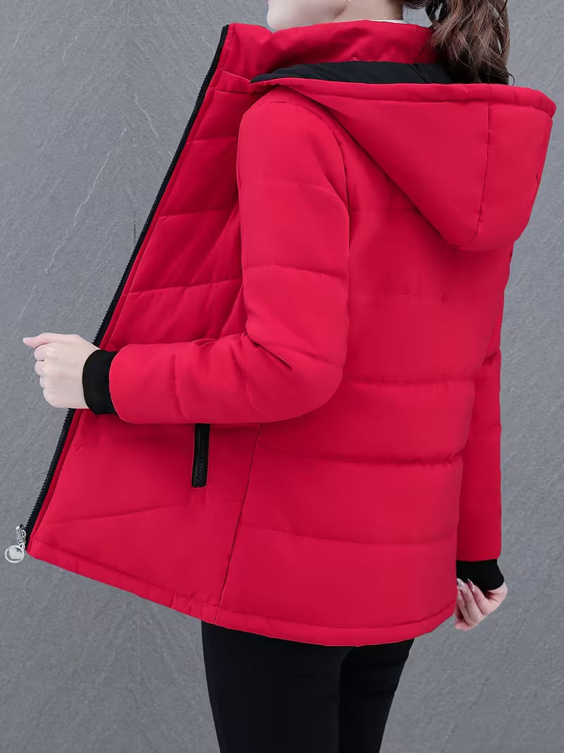 Women's Reversible Quilted Jacket UK – flexible hooded layer, view 12