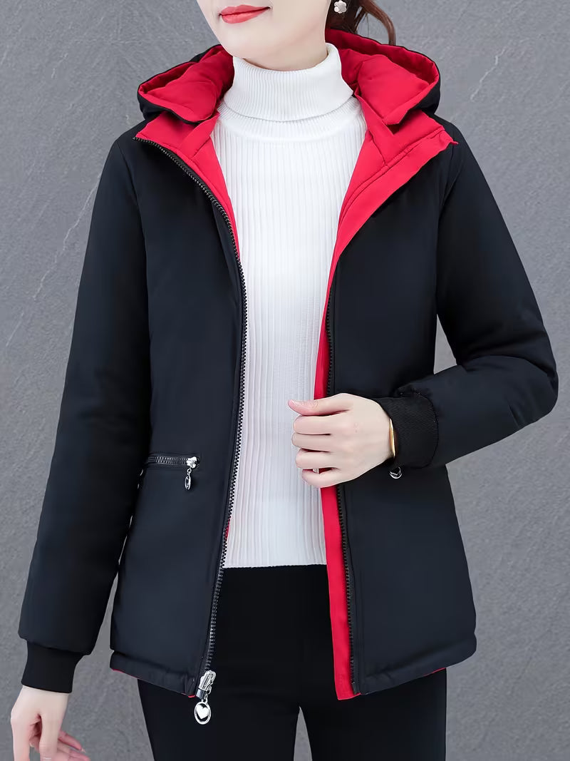 Women's Reversible Quilted Jacket UK – flexible hooded layer, view 13