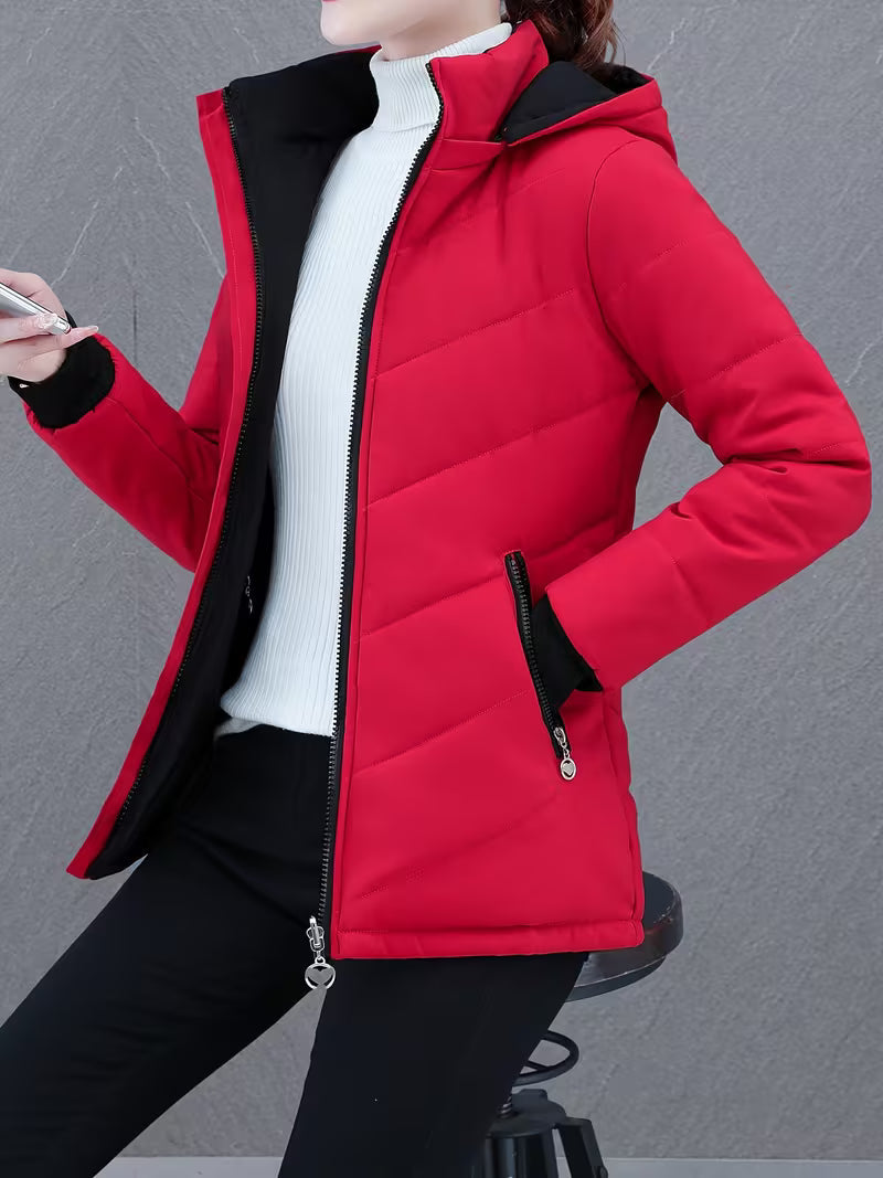 Women's Reversible Quilted Jacket UK – flexible hooded layer, view 7