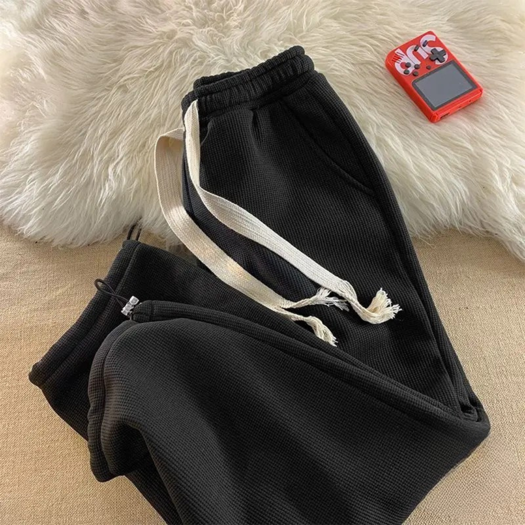 Women's Fleece Lined Lounge Trousers UK – warm straight leg, view 4