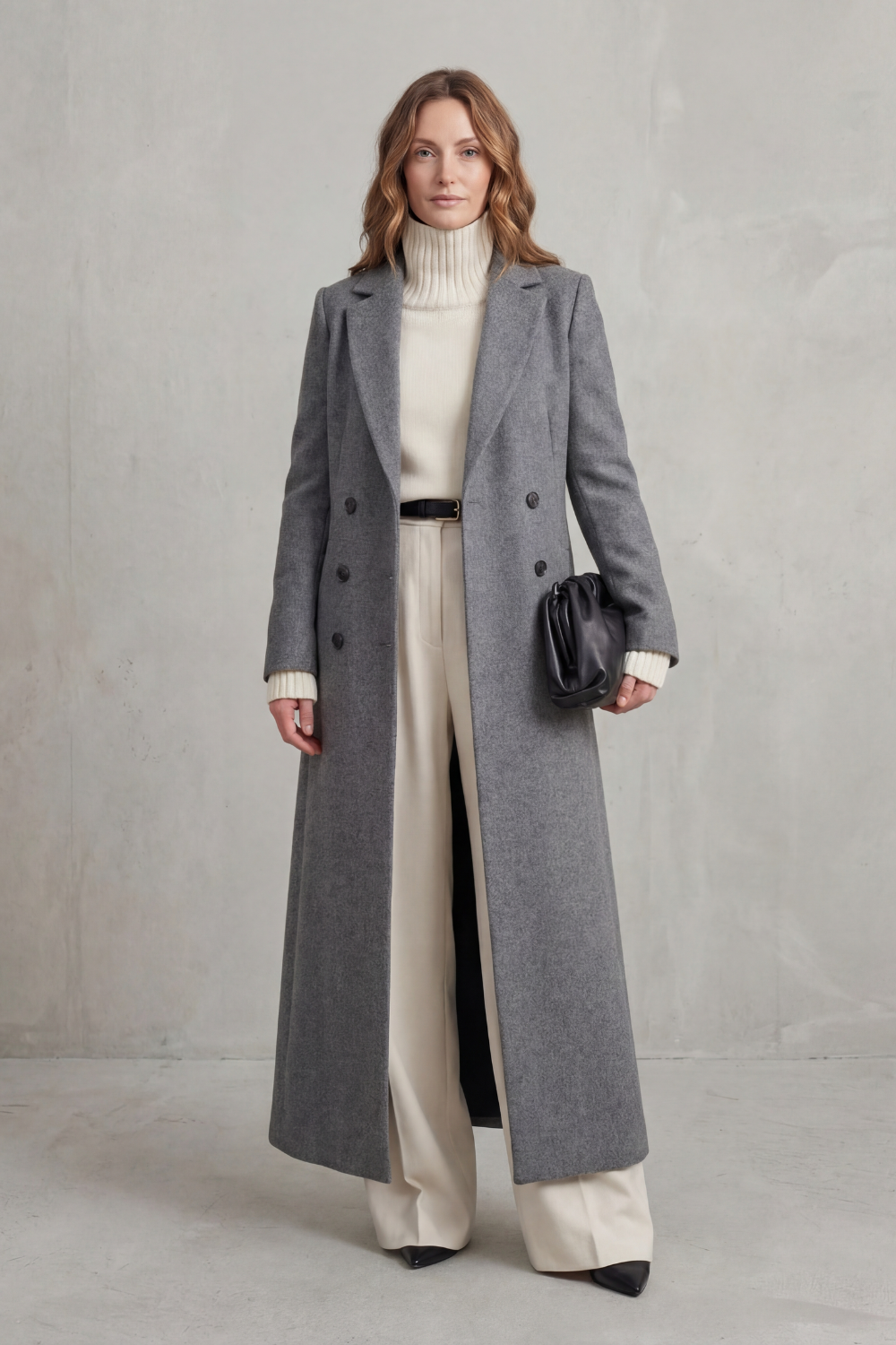 Women's long wool coat – The Kalistae by Huna – view 10
