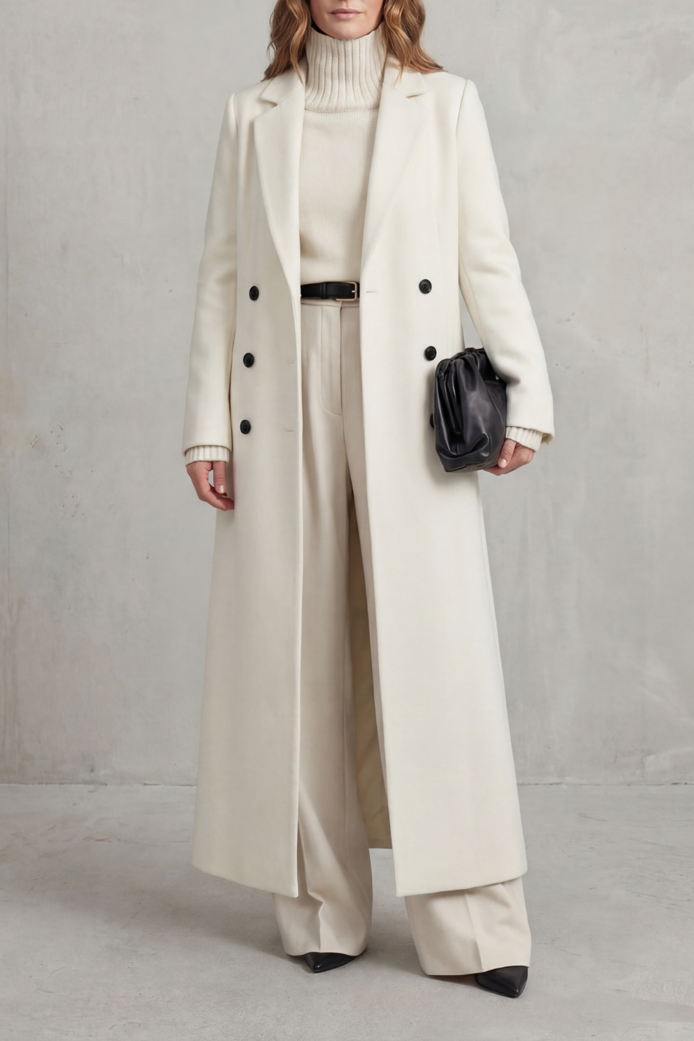 Women's long wool coat – The Kalistae by Huna – view 13