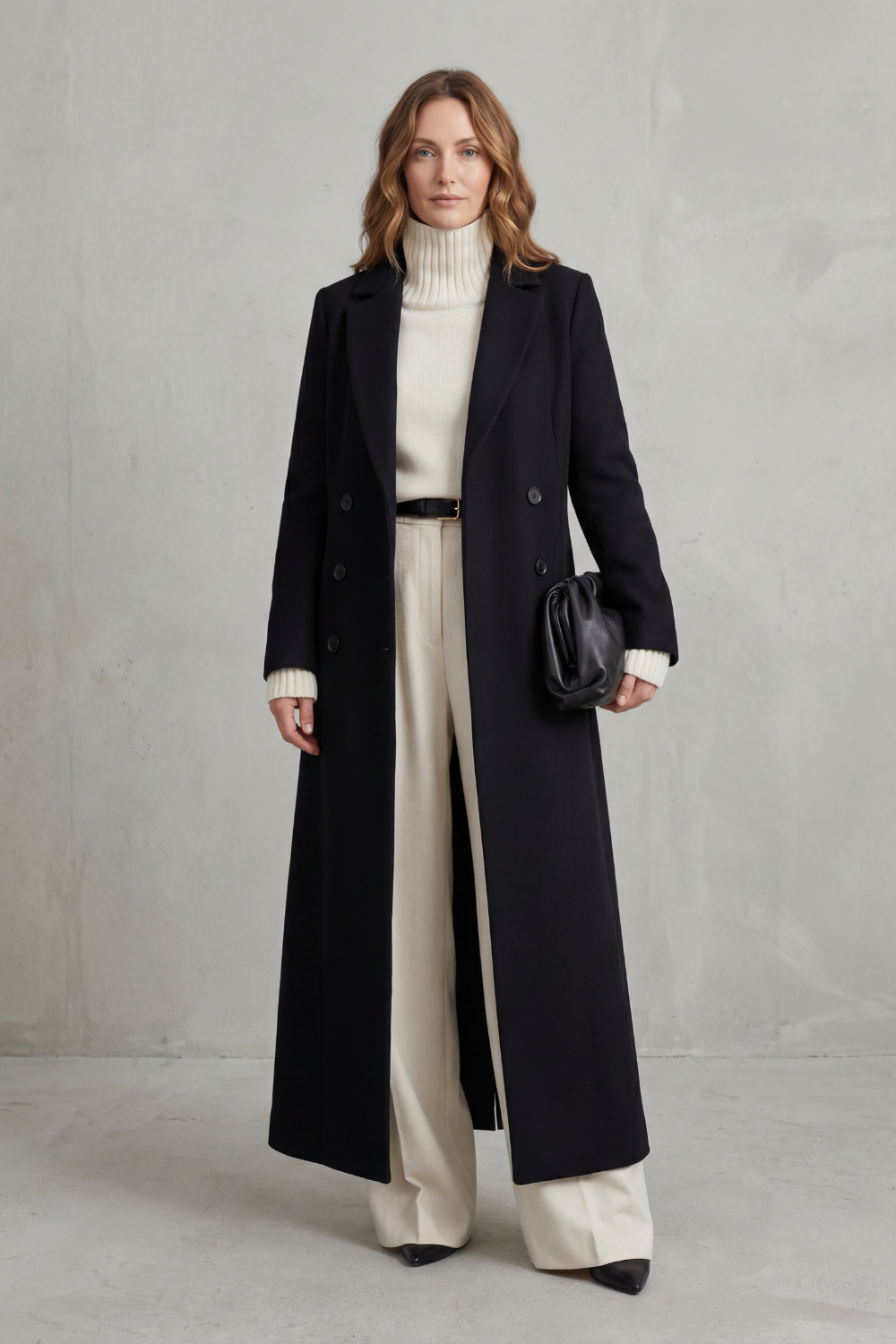 Women's long wool coat – The Kalistae by Huna – view 2