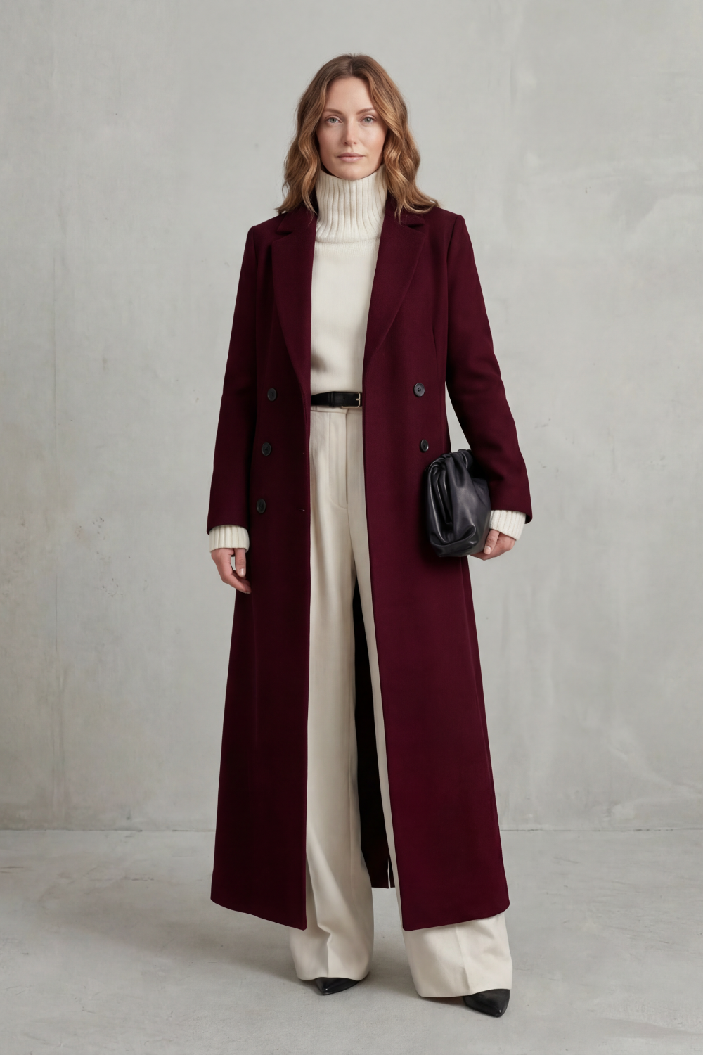 Women's long wool coat – The Kalistae by Huna – view 8