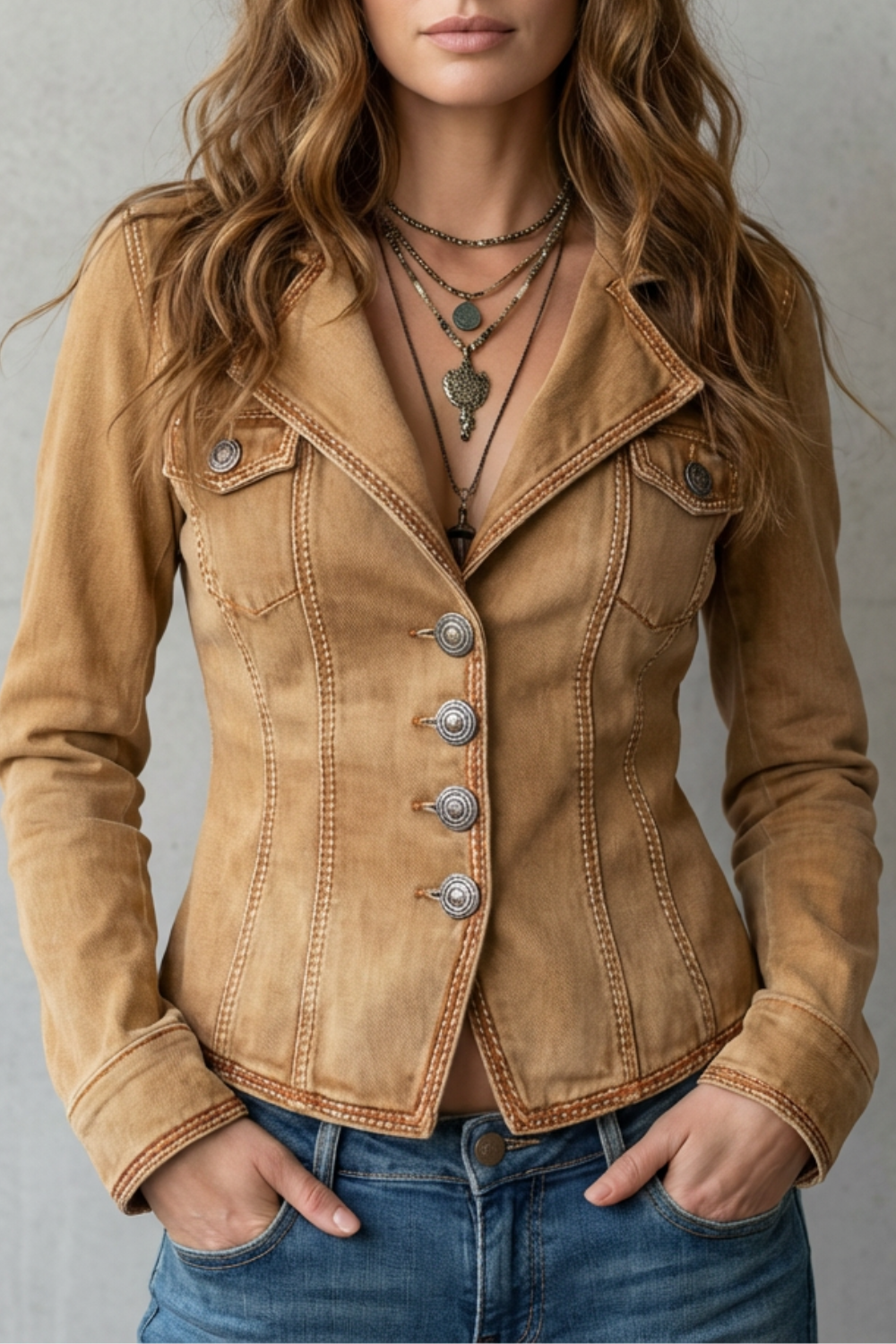 Women's denim blazer – The Wisterine by Huna – view 1