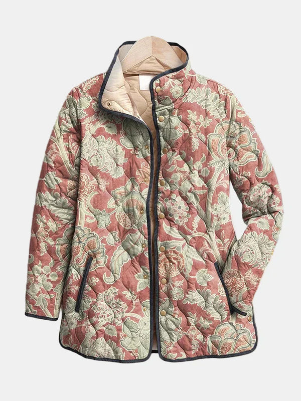 Women's Vintage Floral Quilted Jacket UK – Breathable Layering | The Marisha | Huna