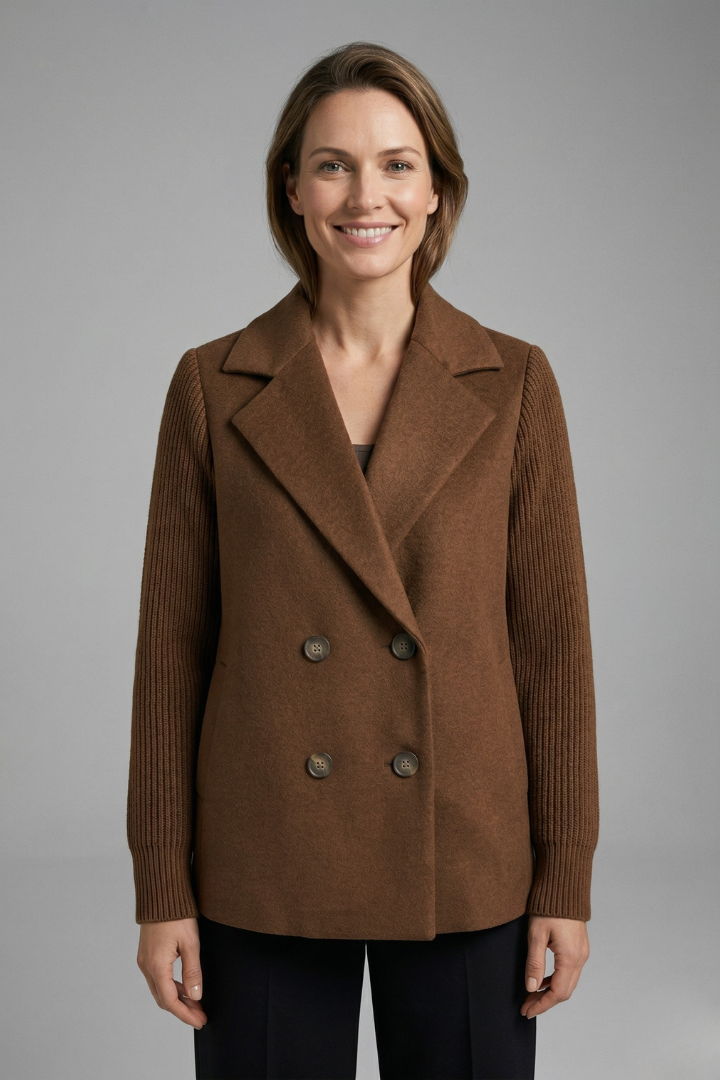 Elegant Women’s Blazer with Classic Lapel Collar and Button Closure
