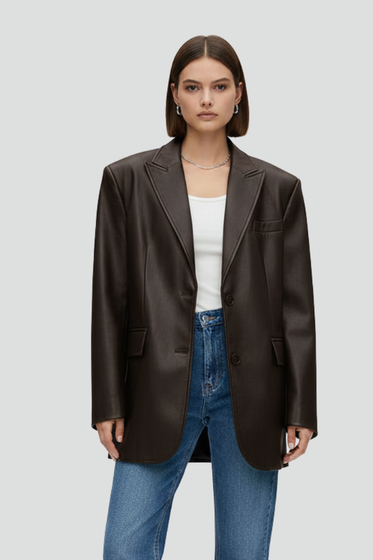 Women's Notched-Lapel Blazer with Secure Front Closure