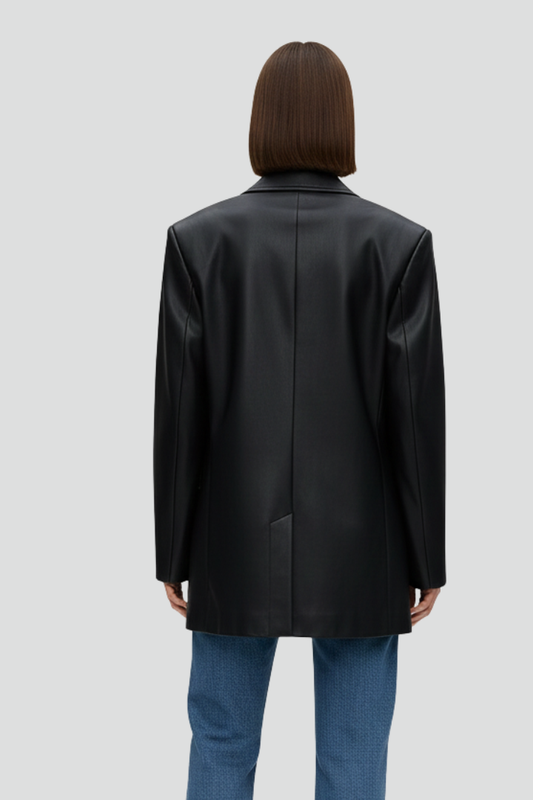 Women's Notched-Lapel Blazer with Secure Front Closure