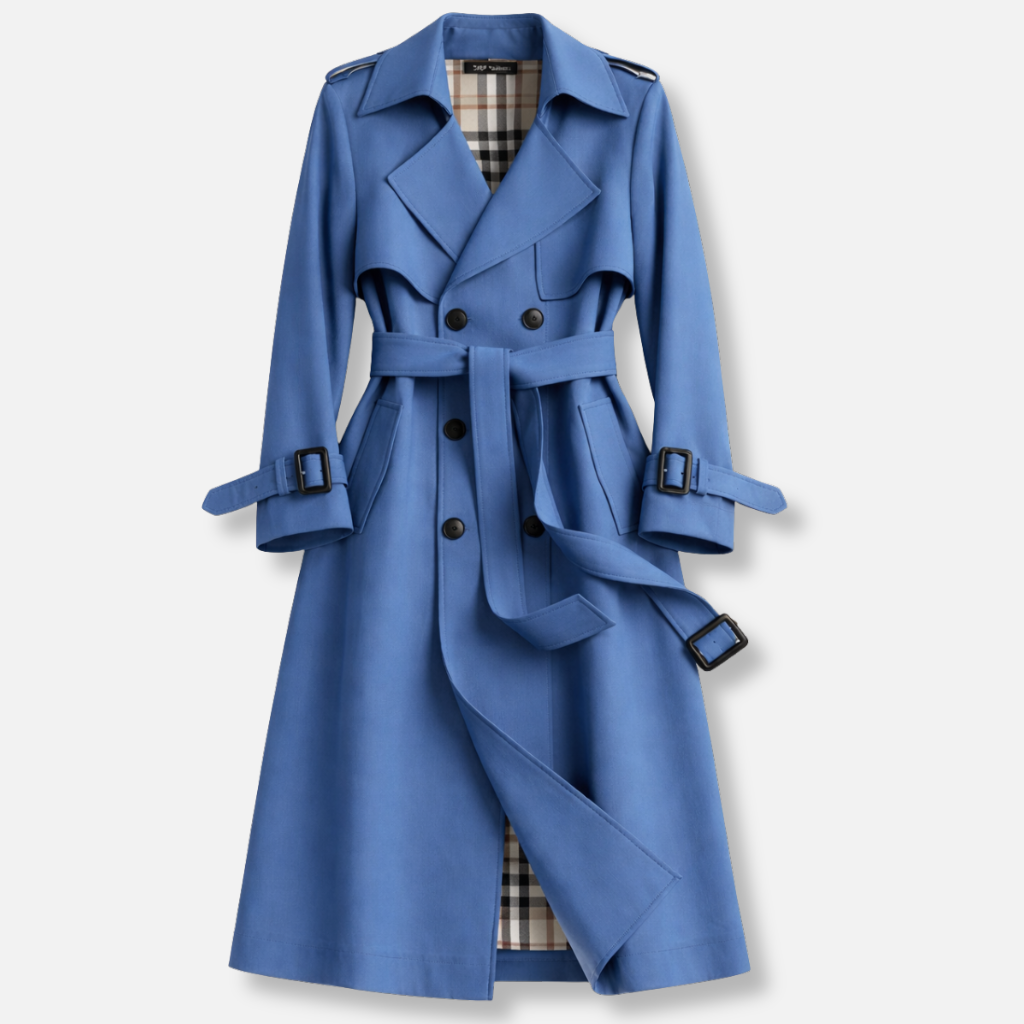 Women's Long Trench Coat UK – belted tailored fit, view 7