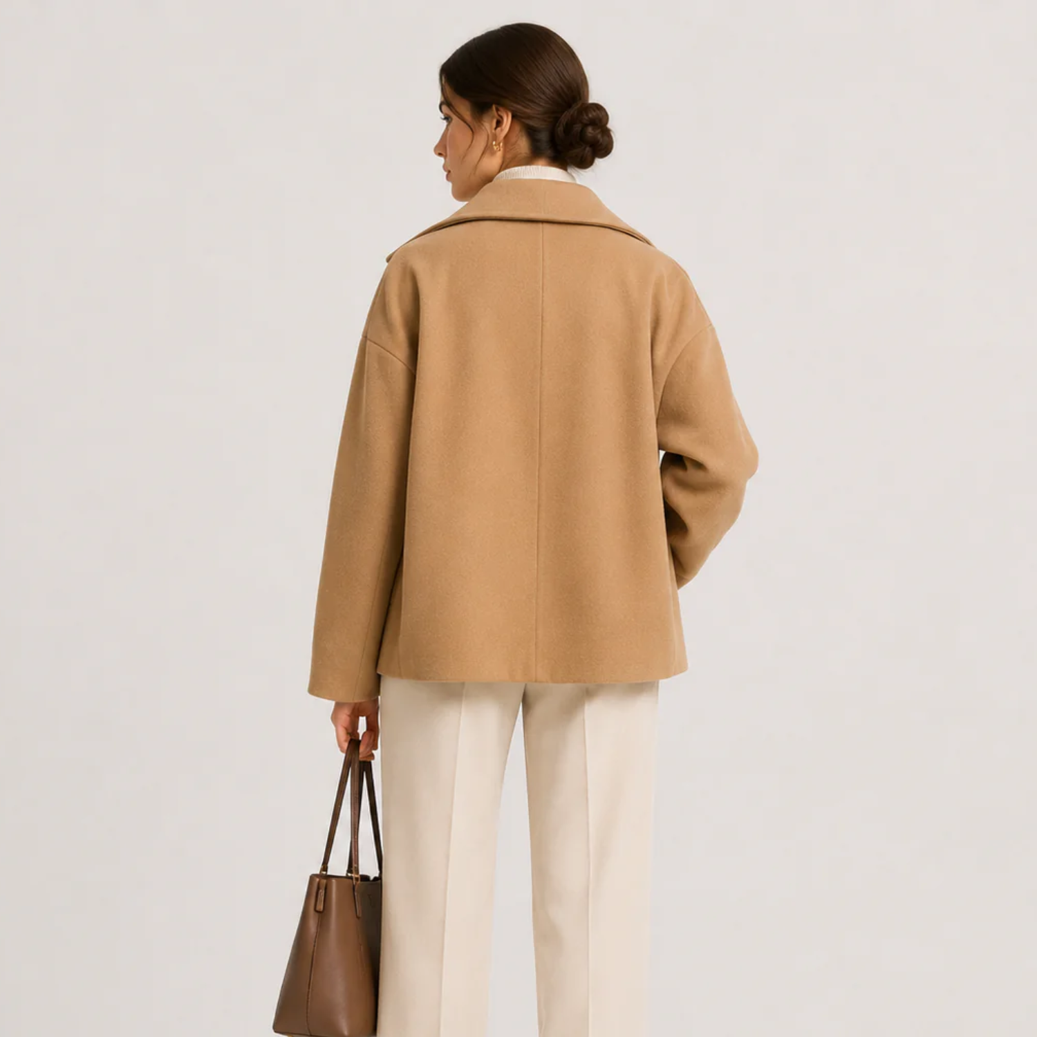 Women's Button Front Jacket Relaxed Fit Timeless Outerwear 3