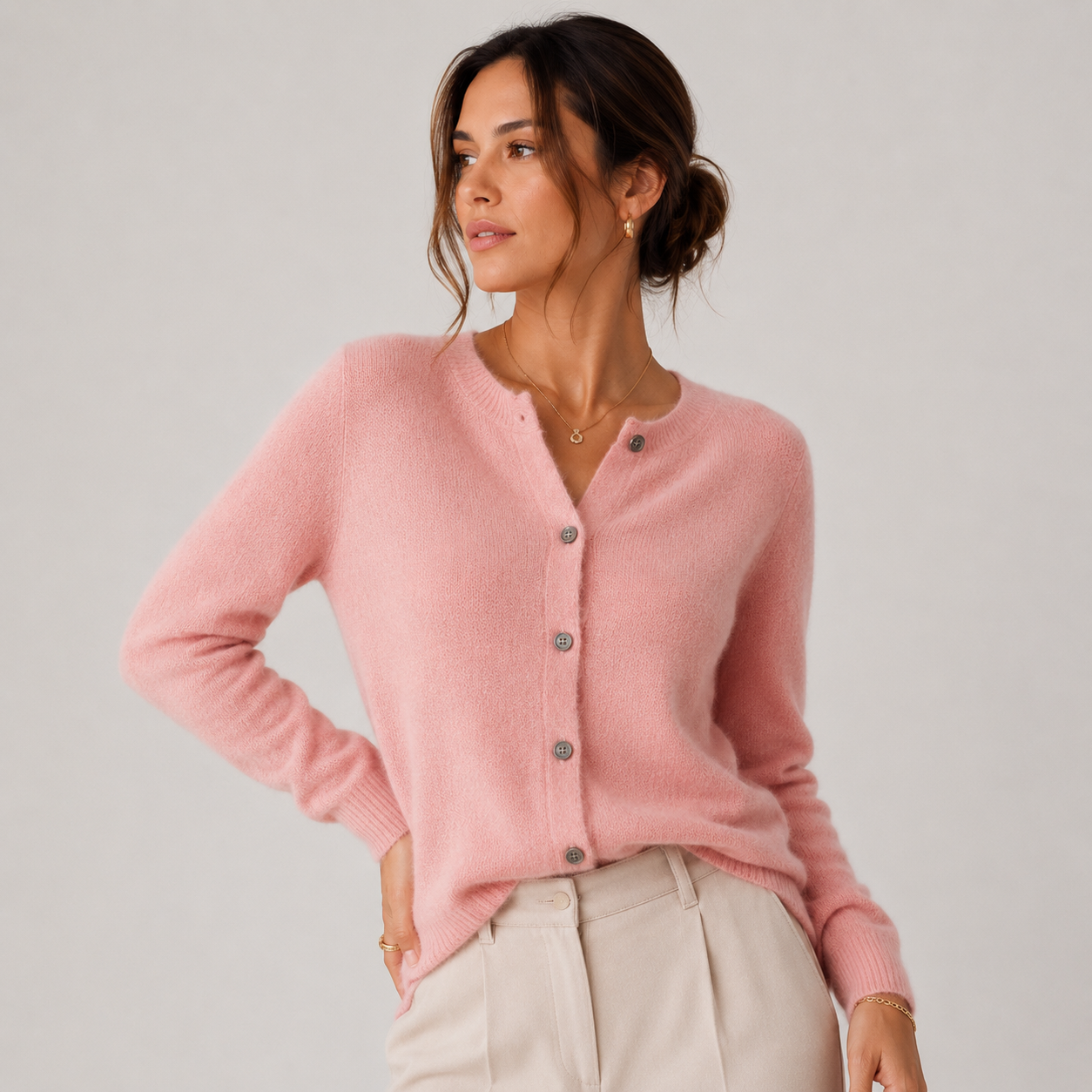 Women's Cashmere Look Cardigan Soft Button Front Knit Sweater 12