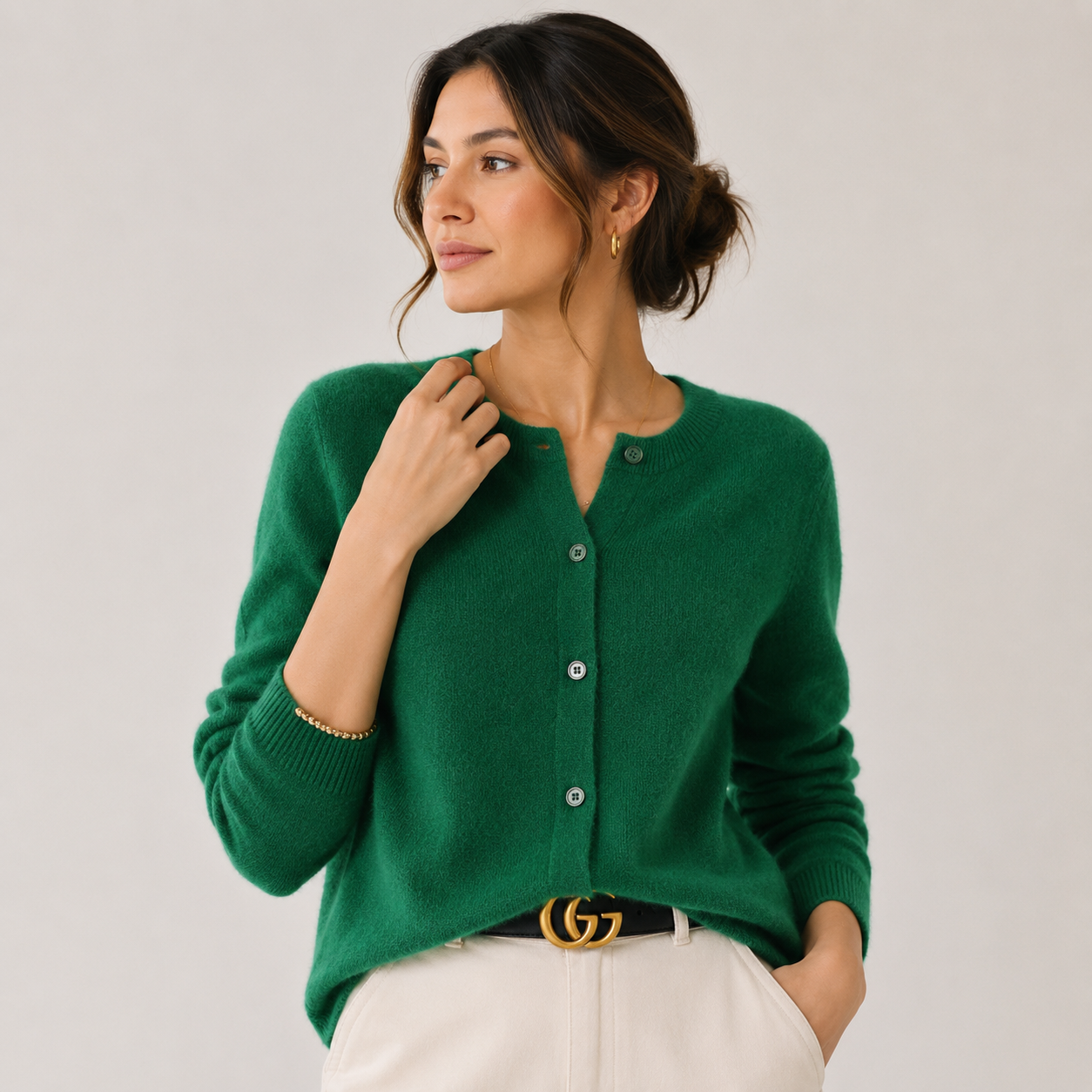 Women's Cashmere Look Cardigan Soft Button Front Knit Sweater 13
