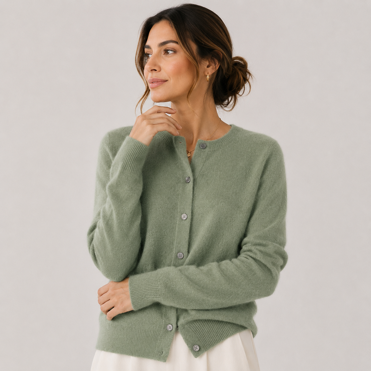 Women's Cashmere Look Cardigan Soft Button Front Knit Sweater 15