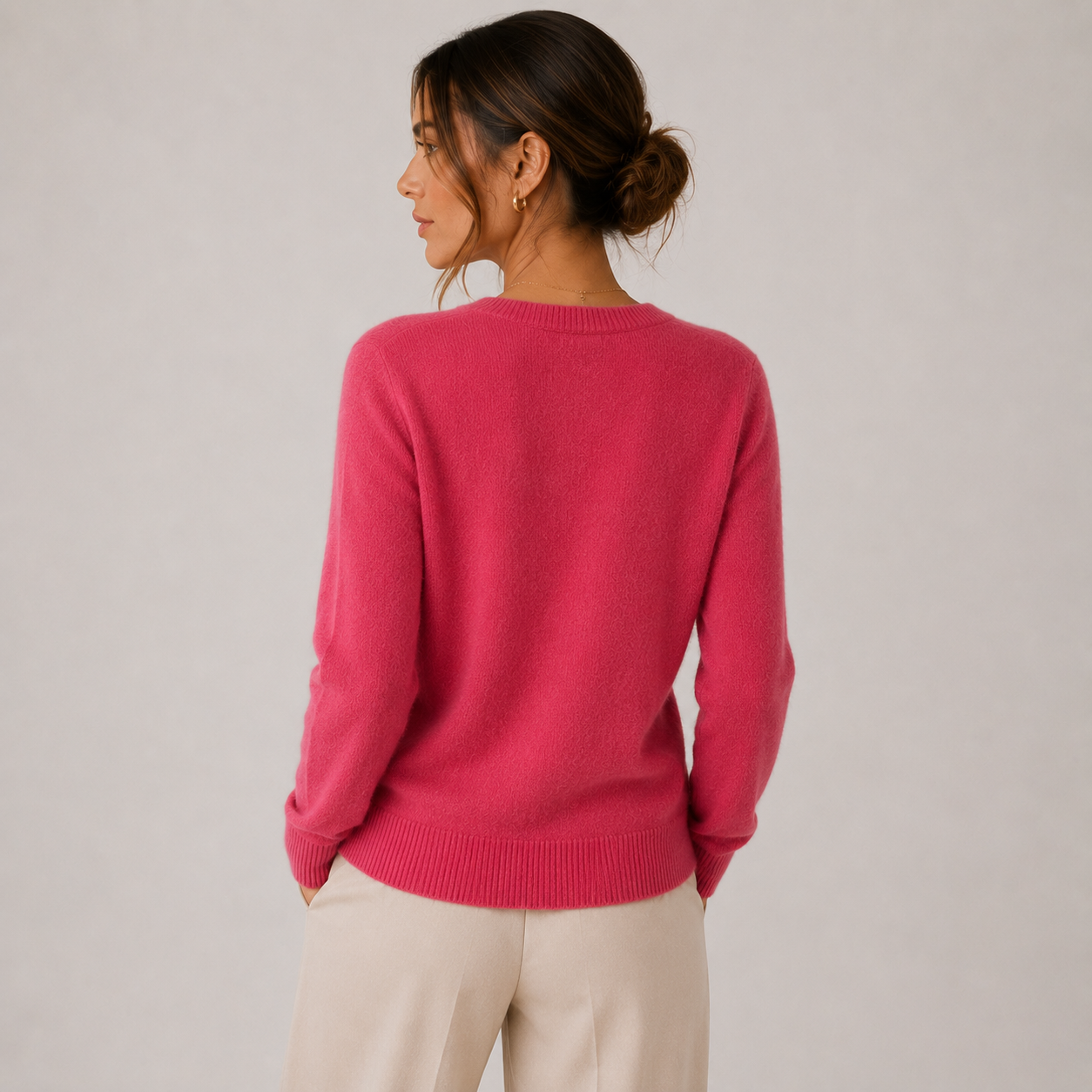 Women's Cashmere Look Cardigan Soft Button Front Knit Sweater 3