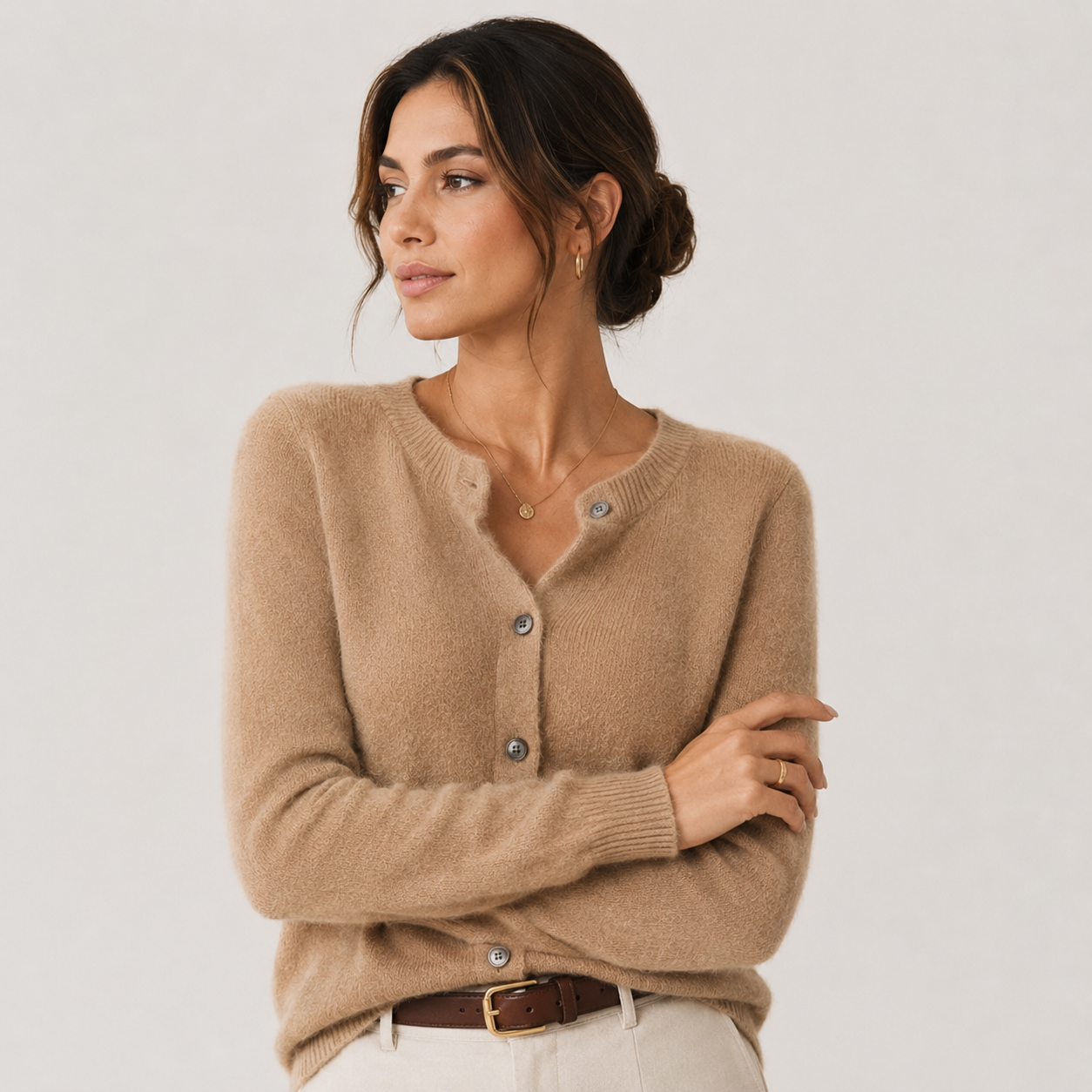 Women's Cashmere Look Cardigan Soft Button Front Knit Sweater 9