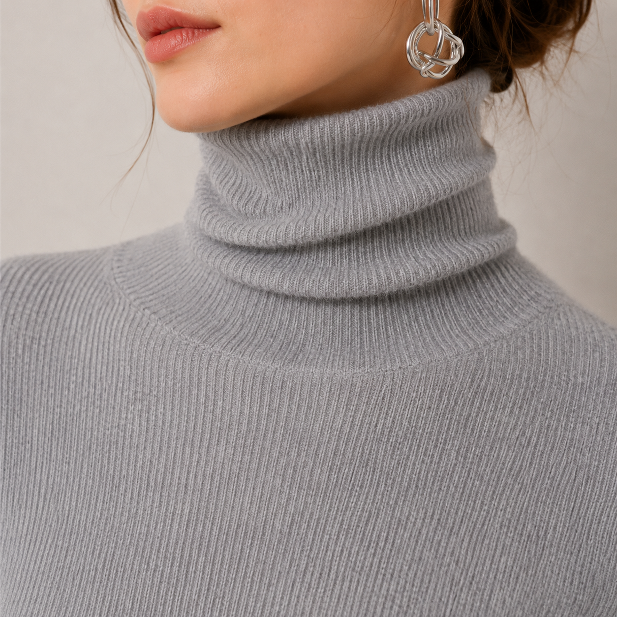Women's Cashmere Look Turtleneck Lightweight Warm Knit Pullover 2