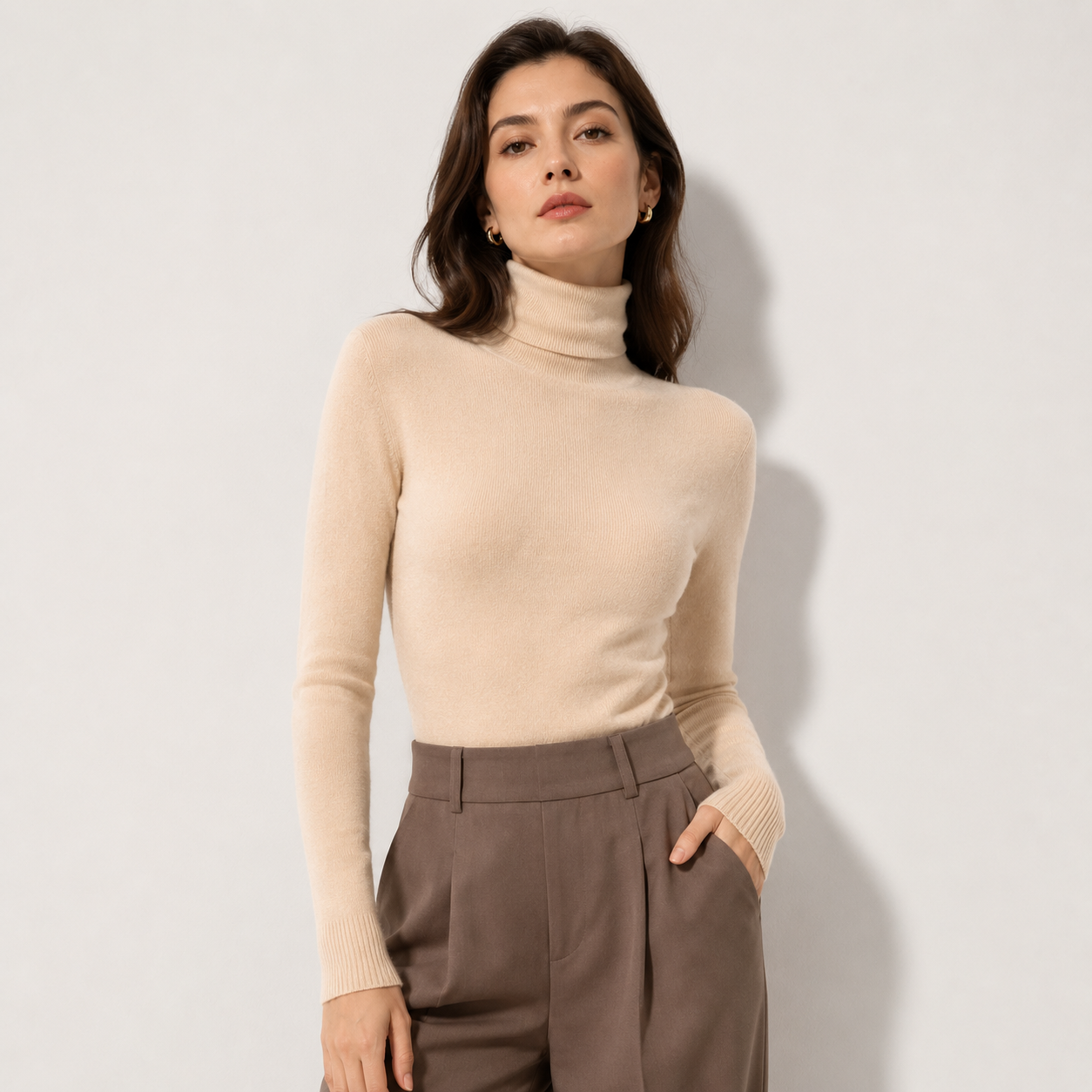 Women's Cashmere Look Turtleneck Lightweight Warm Knit Pullover 8