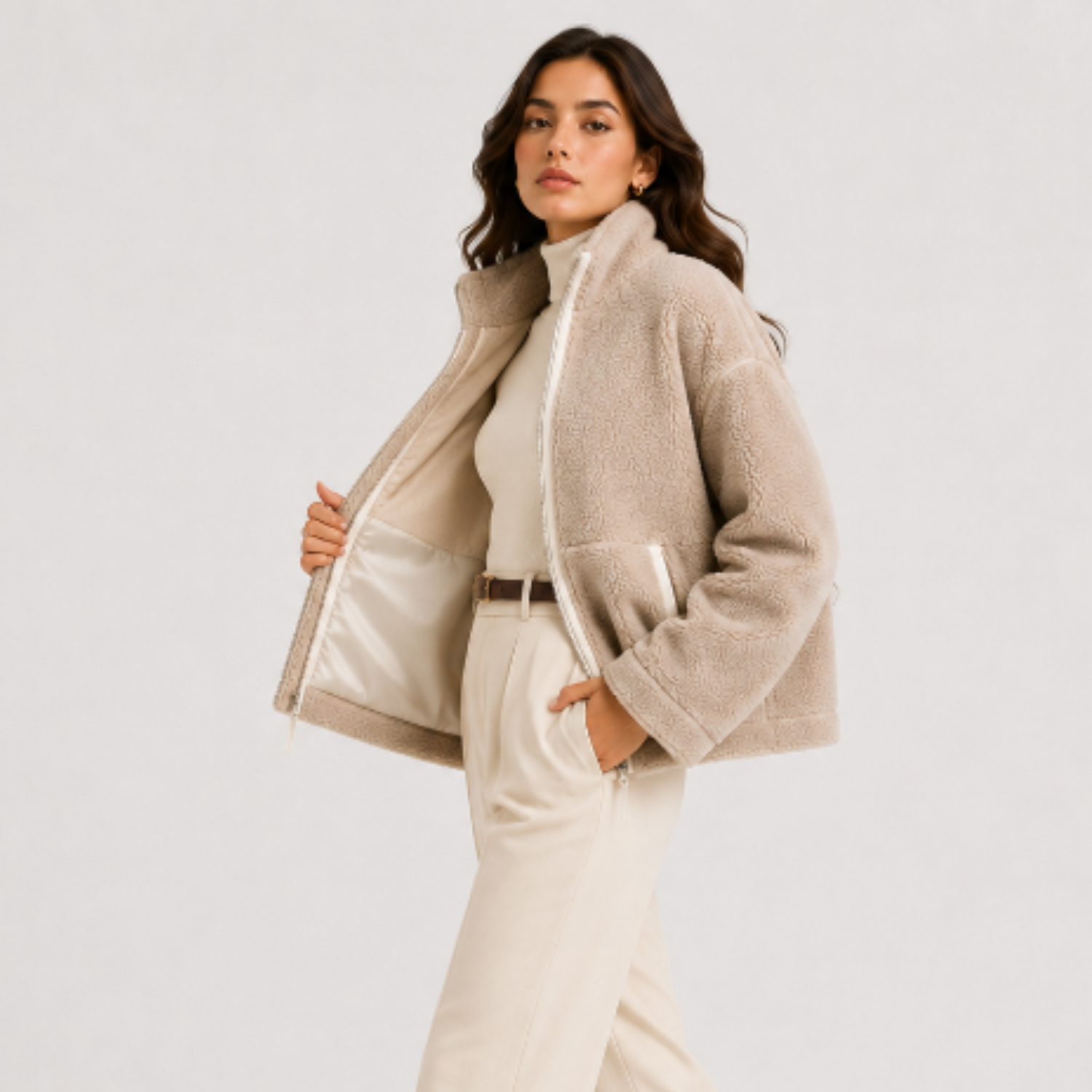 Women's Classic Fleece Jacket Refined Winter Comfort 1
