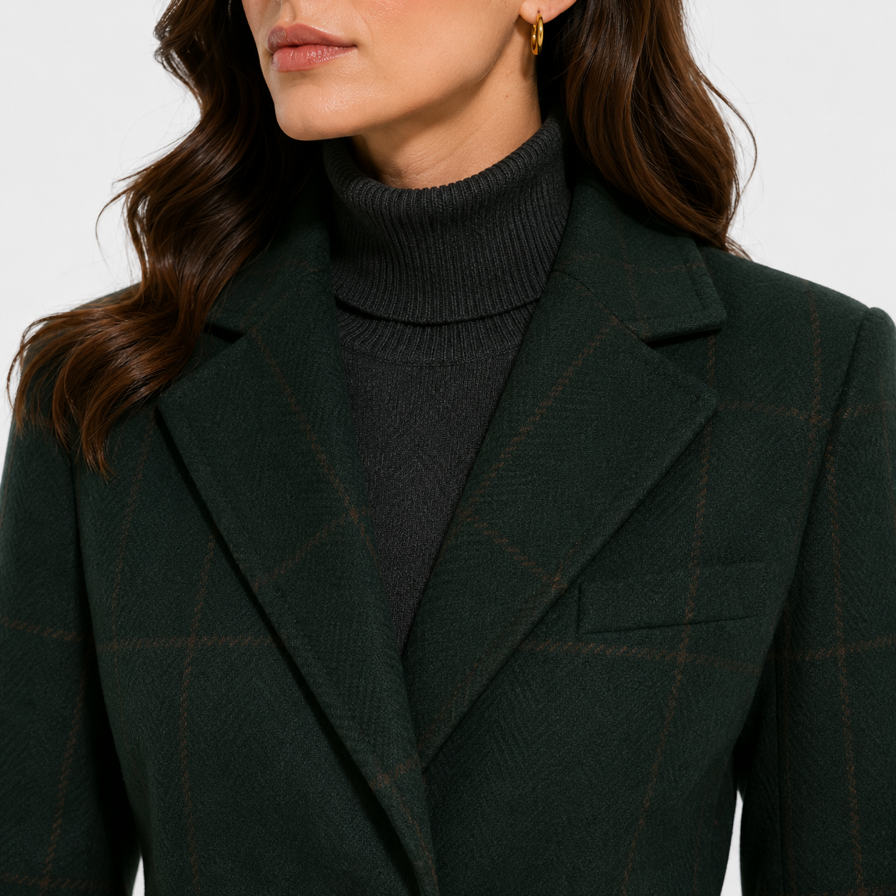 Women's Classic Tweed Coat Comfortable Plaid Everyday Outerwear 2