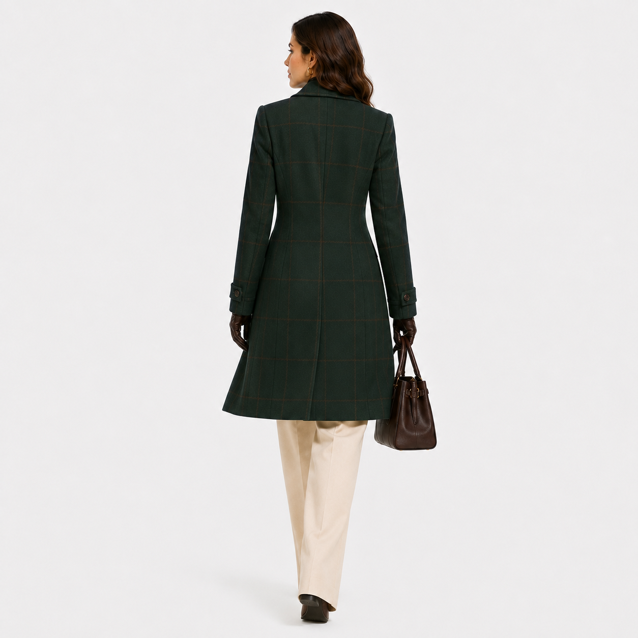 Women's Classic Tweed Coat Comfortable Plaid Everyday Outerwear 3