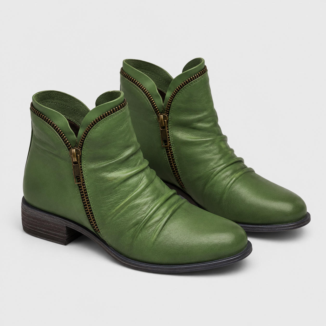 Women's Comfortable Ankle Boots with Leather Look and Side Zipper 4