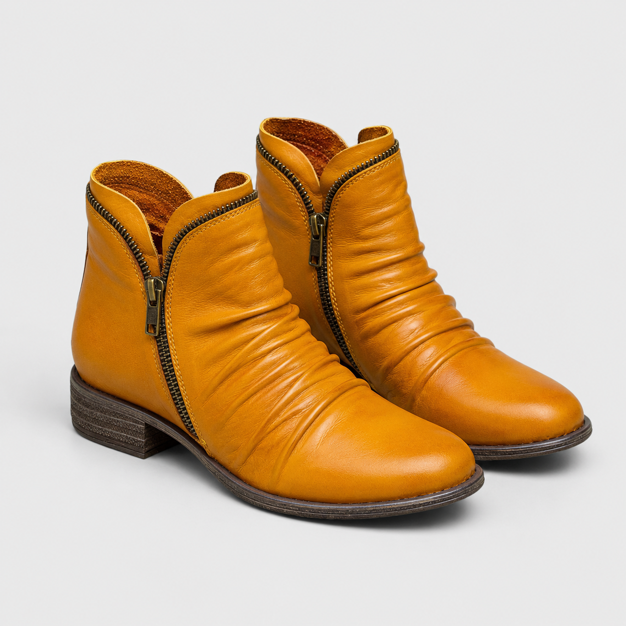 Women's Comfortable Ankle Boots with Leather Look and Side Zipper 8