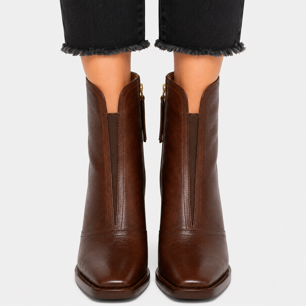 Women's Comfortable Leather Look Ankle Boots for Everyday Walking 1