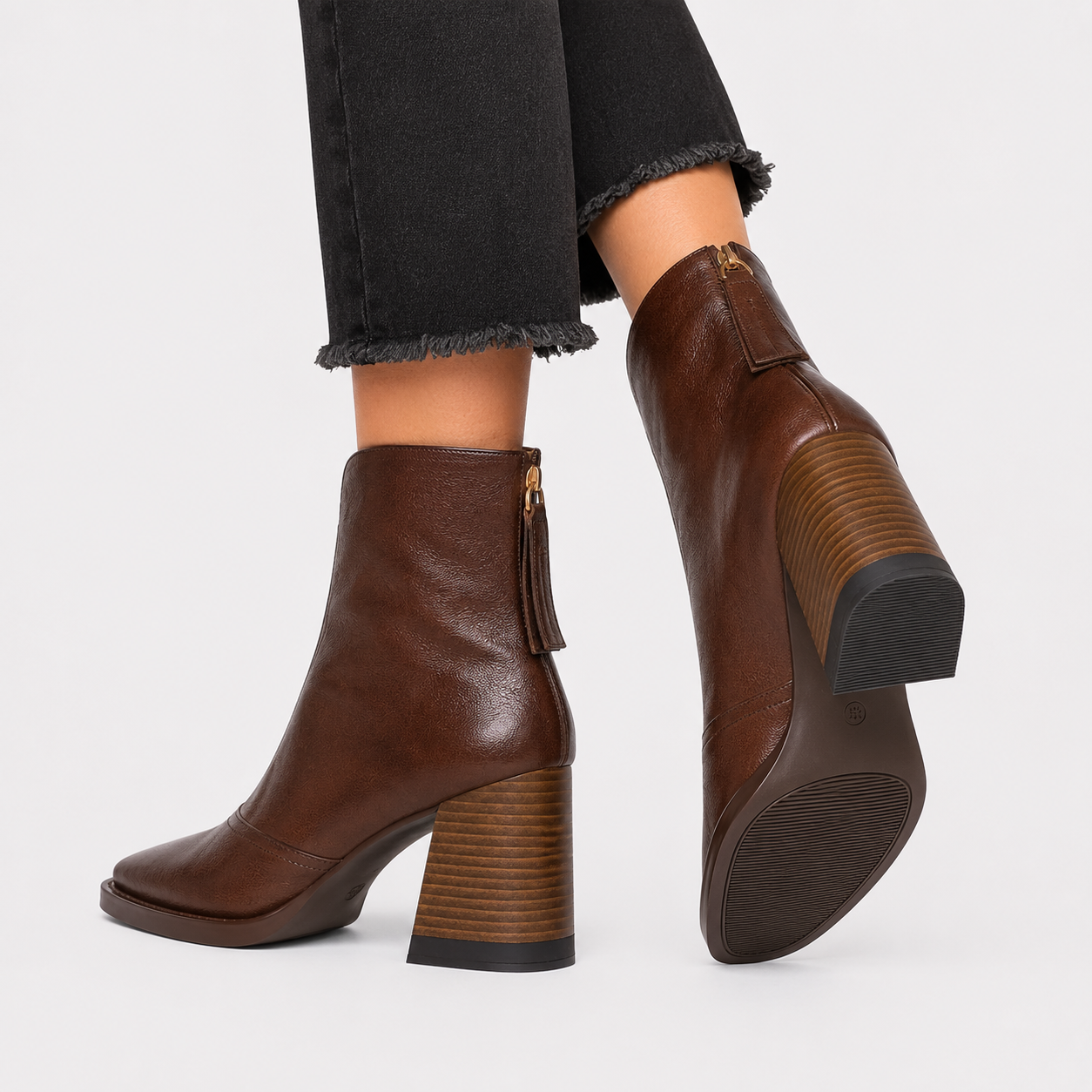 Women's Comfortable Leather Look Ankle Boots for Everyday Walking 2