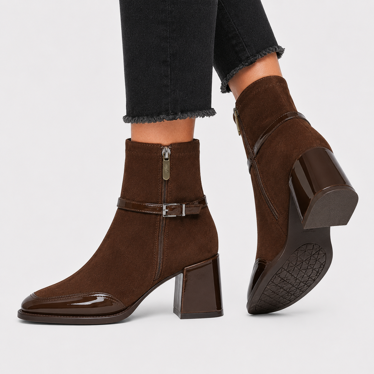 Women's Comfortable Leather Looking Ankle Boots for Work and Casual Wear 2