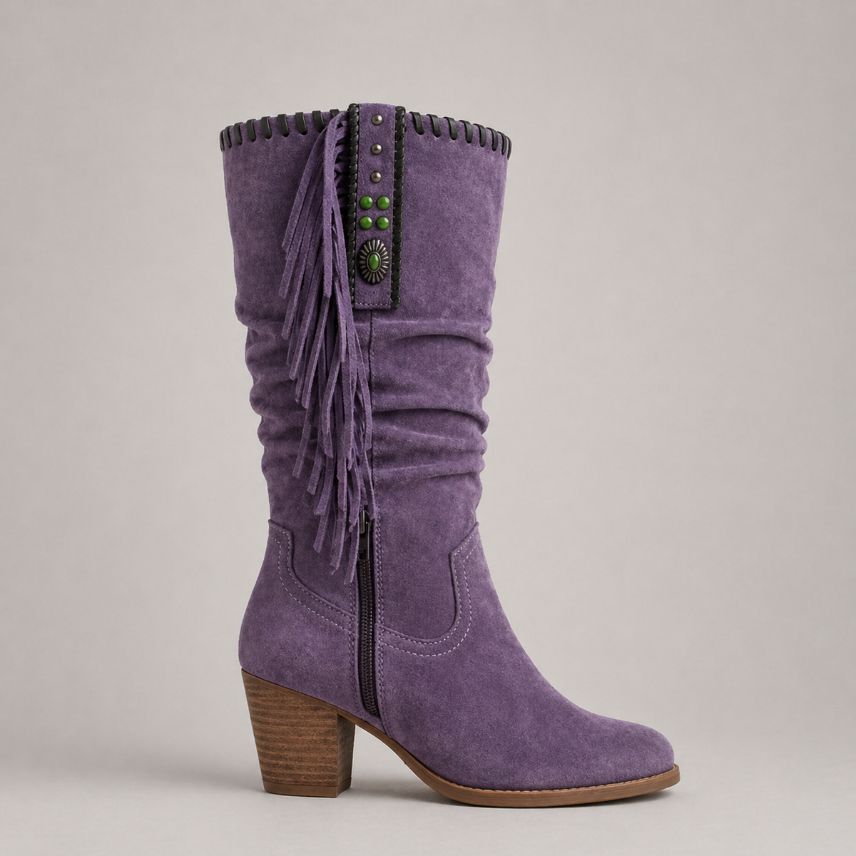 Women's Fringe Cowboy Boots – western mid-calf style, view 4 | The Inessa | Huna