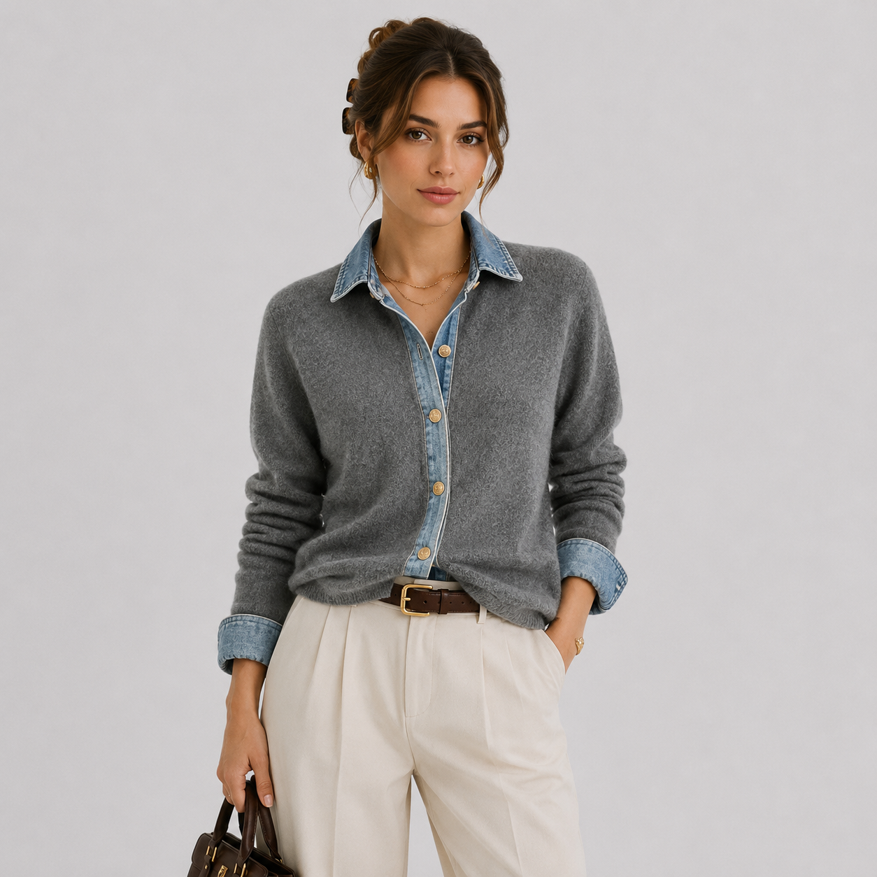 Women's Denim Jacket Classic Button Front Everyday Outerwear 5