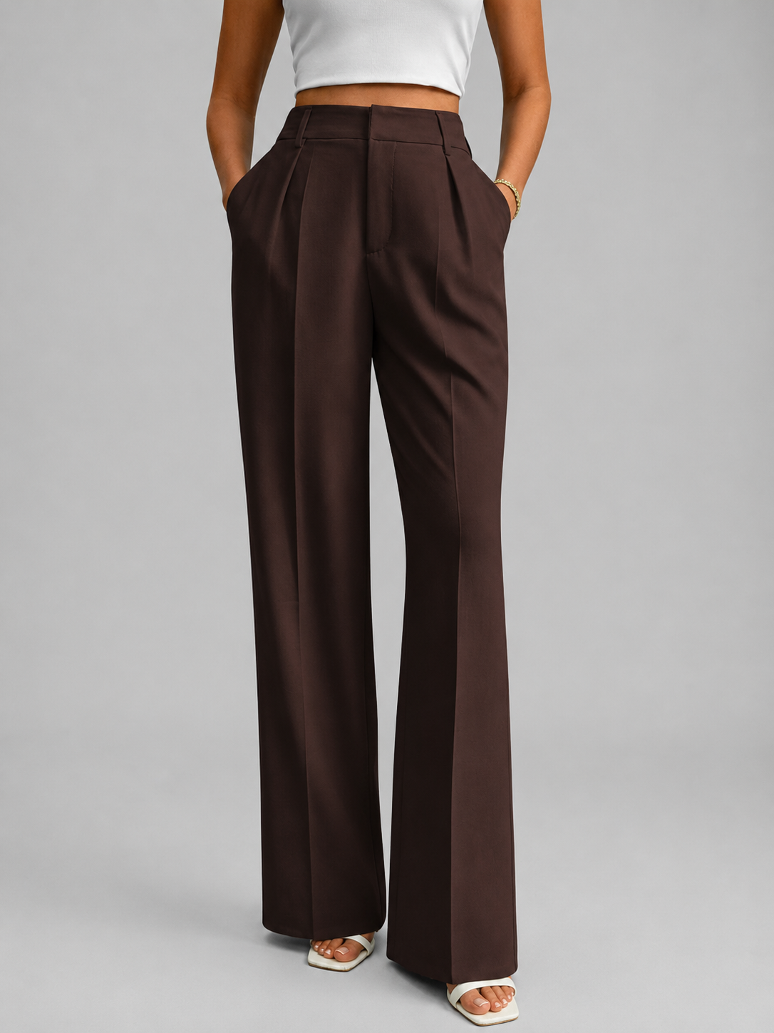 Women's High Waisted Wide Leg Trousers UK – tailored everyday, view 10
