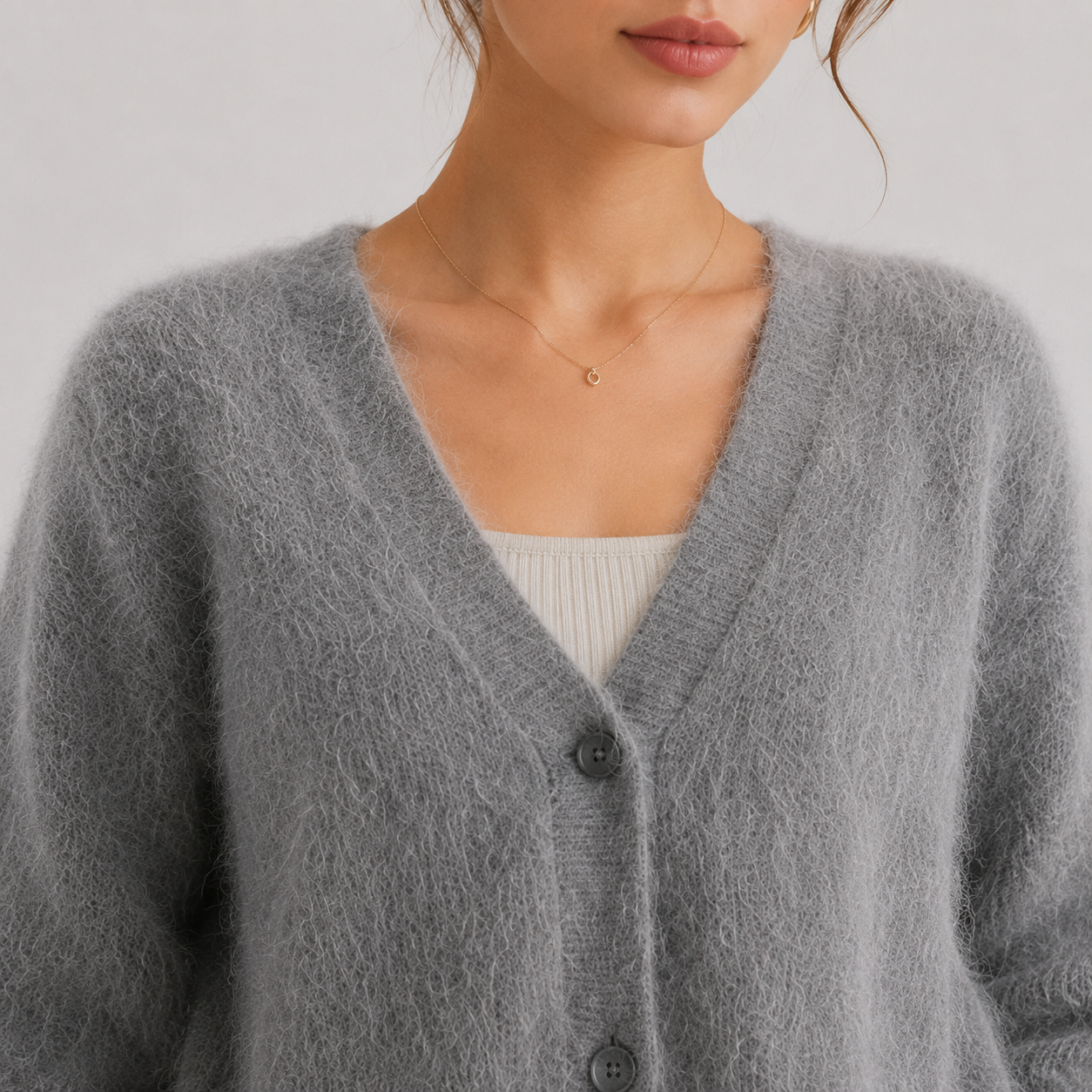 Women's Knit Cardigan Comfortable Long Sleeve Button Sweater 2