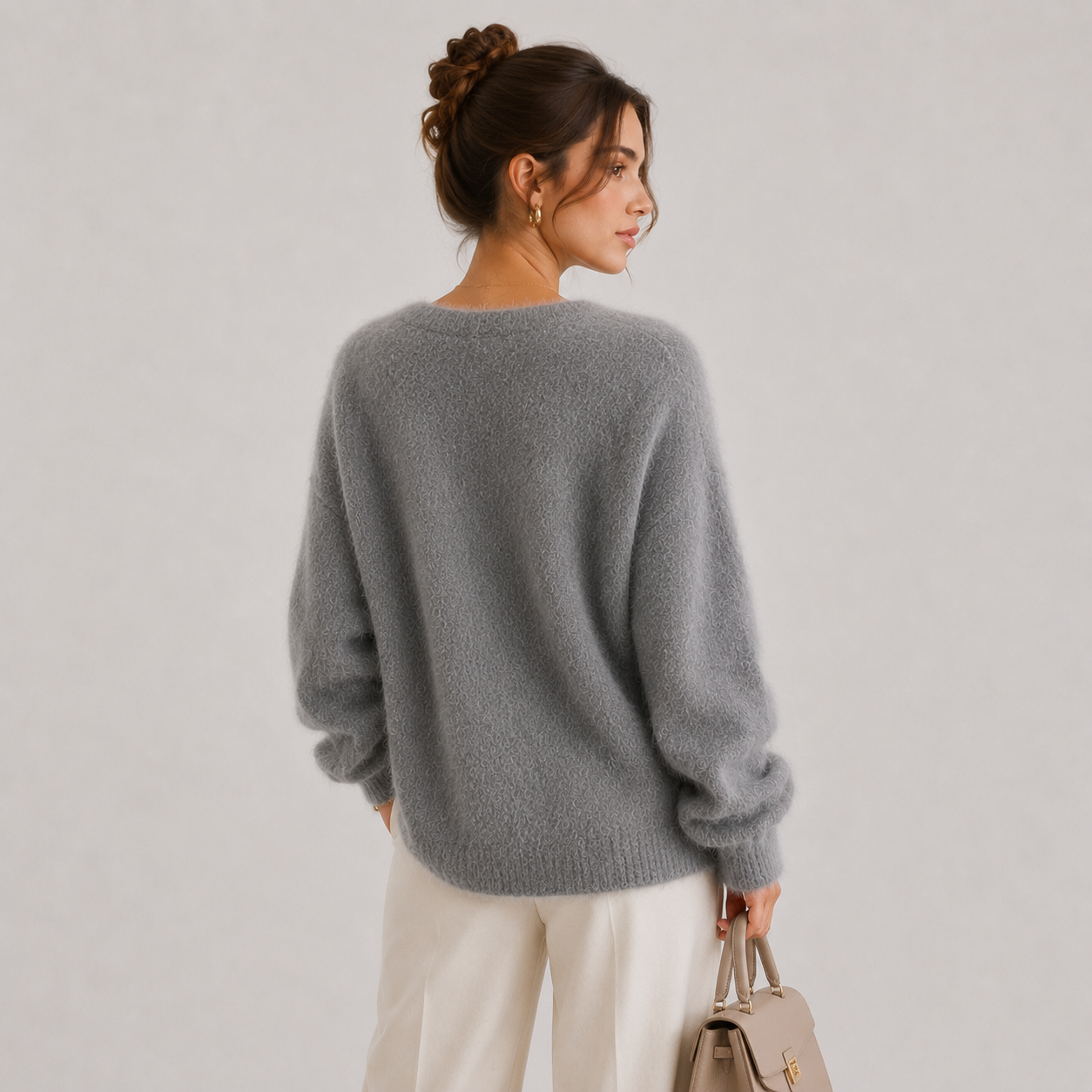Women's Knit Cardigan Comfortable Long Sleeve Button Sweater 3