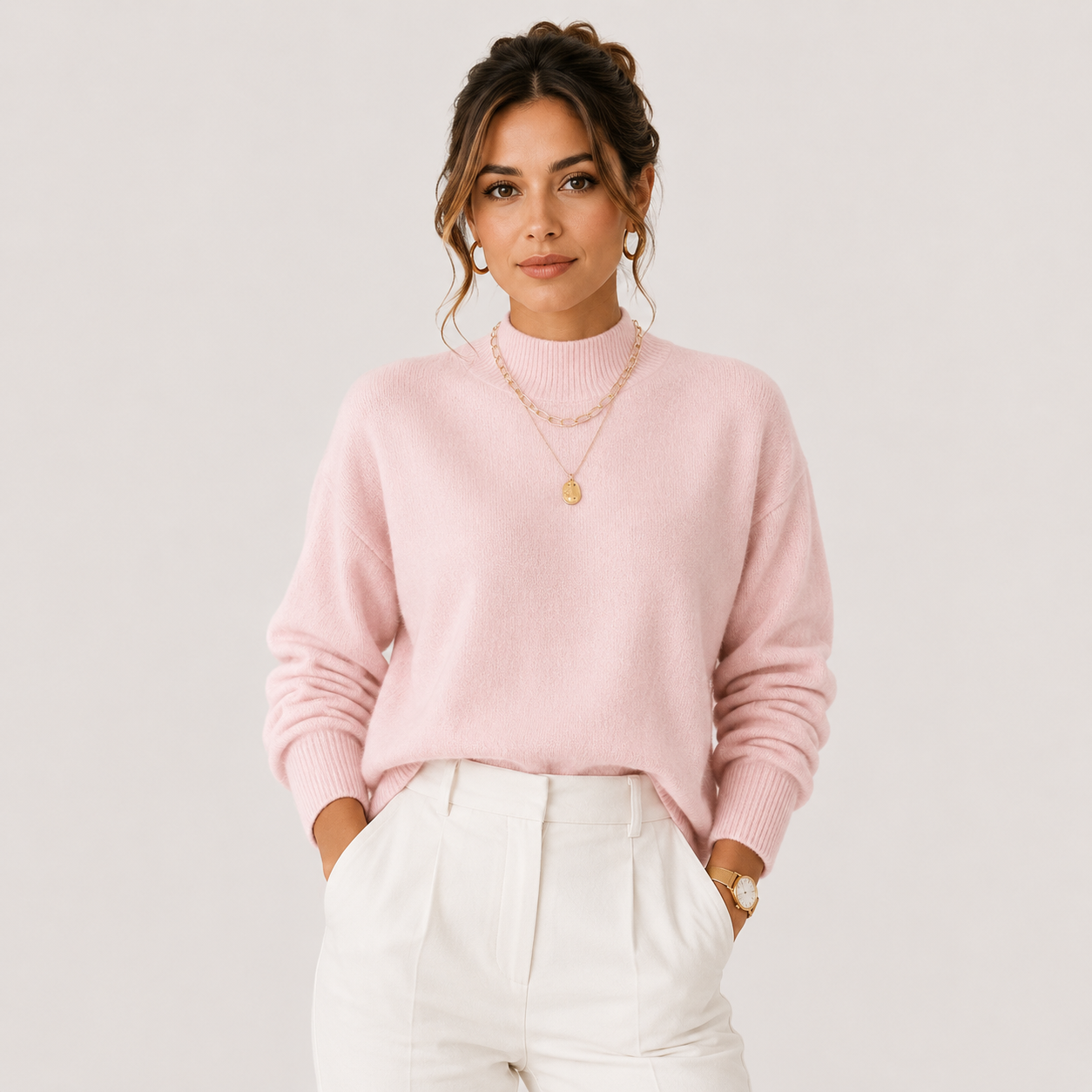 Women's Knit Turtleneck Sweater Cozy Lightweight Winter Pullover 9
