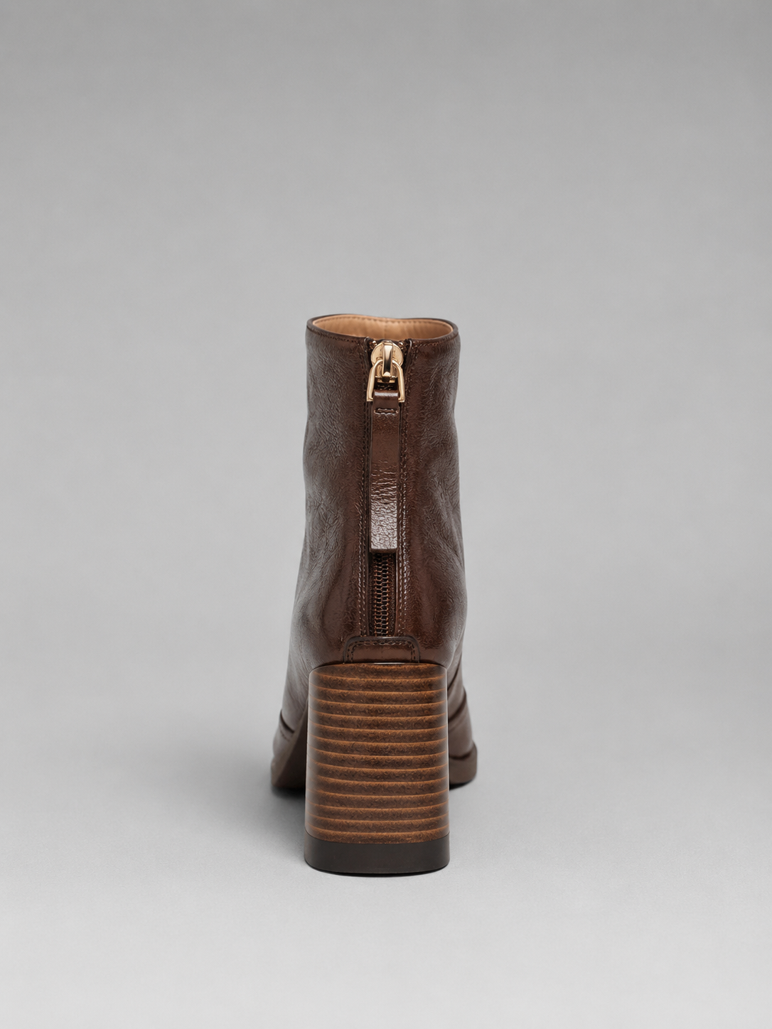 Women's Leather-Look Ankle Boots – elegant block heel, view 5 | The Temperance | Huna