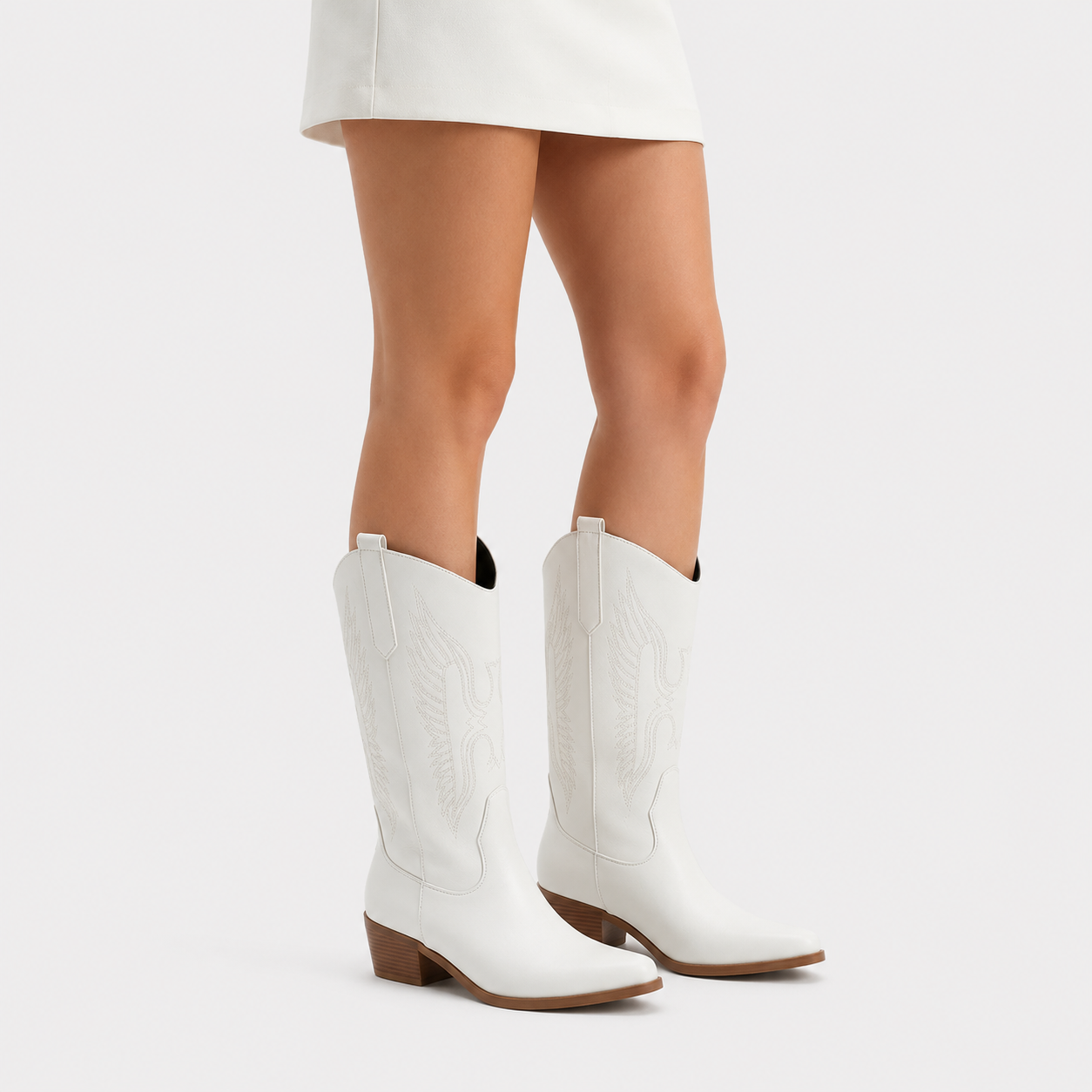 Women's Leather Cowboy Boots Ergonomic Comfort Western Style 1