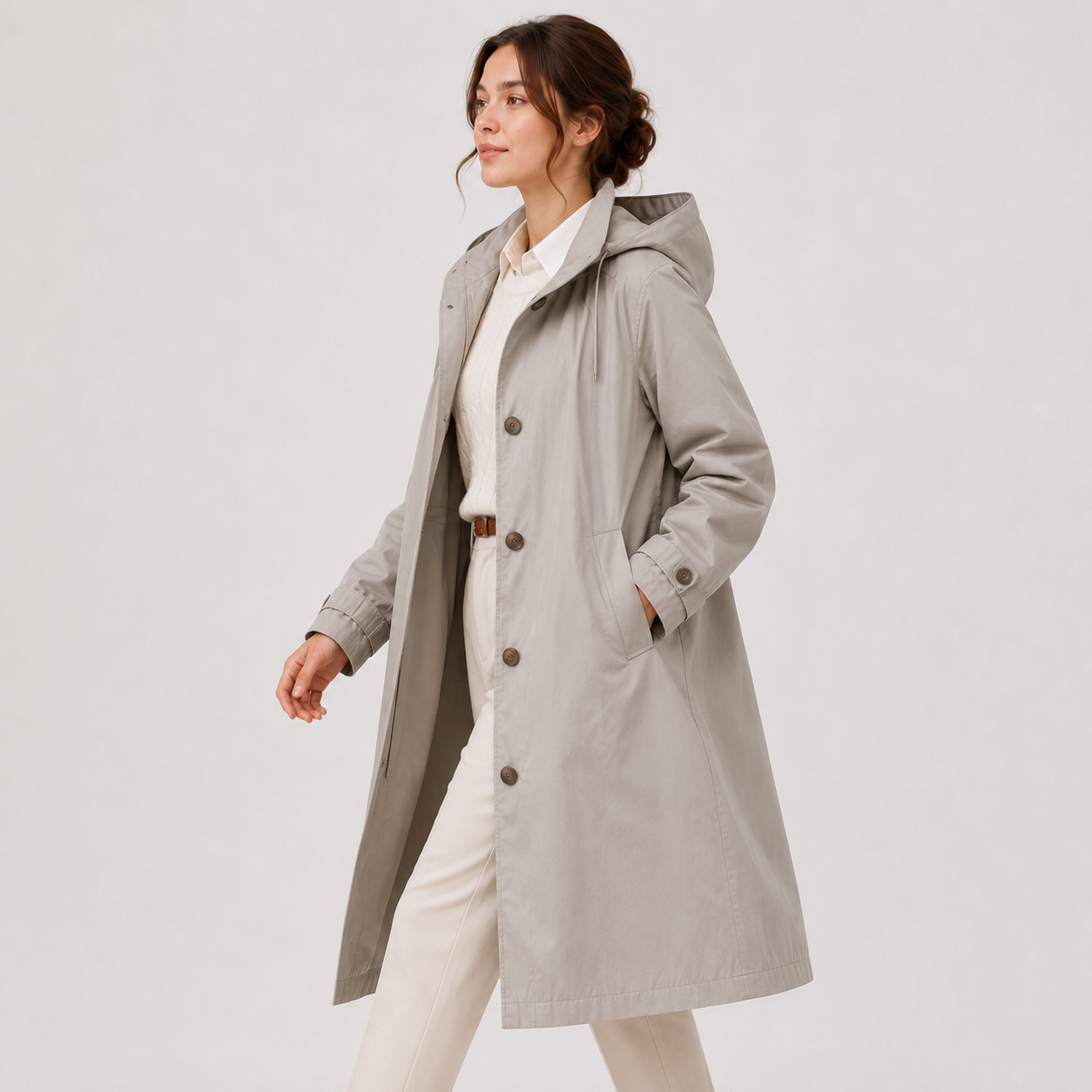 Women's Lightweight Hooded Windbreaker Water Resistant Rain Coat 1