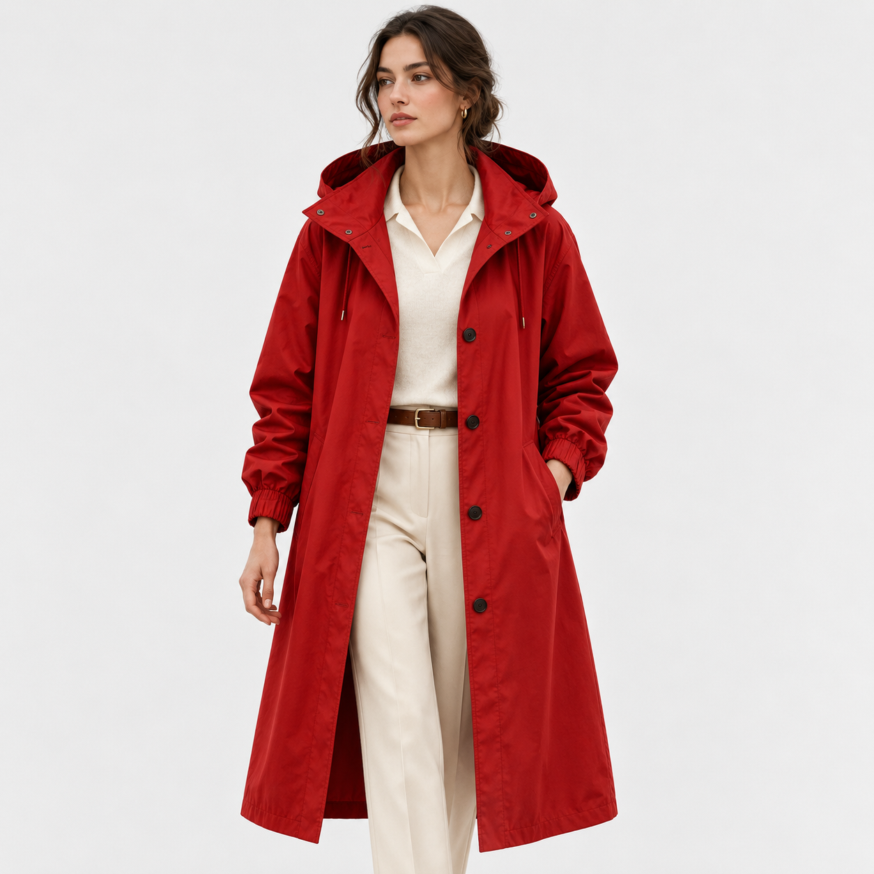 Women's Lightweight Hooded Windbreaker Water Resistant Rain Coat 10