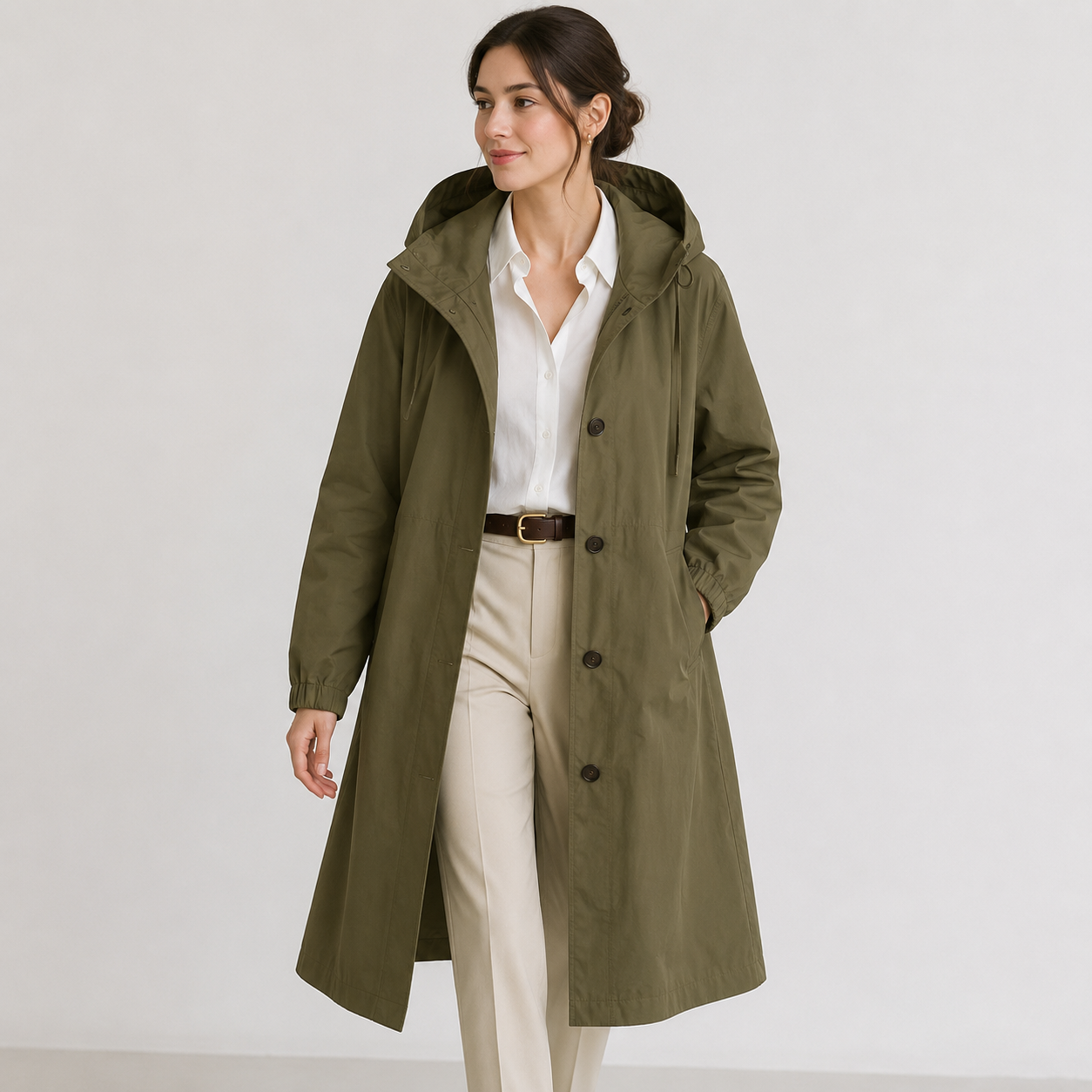 Women's Lightweight Hooded Windbreaker Water Resistant Rain Coat 9